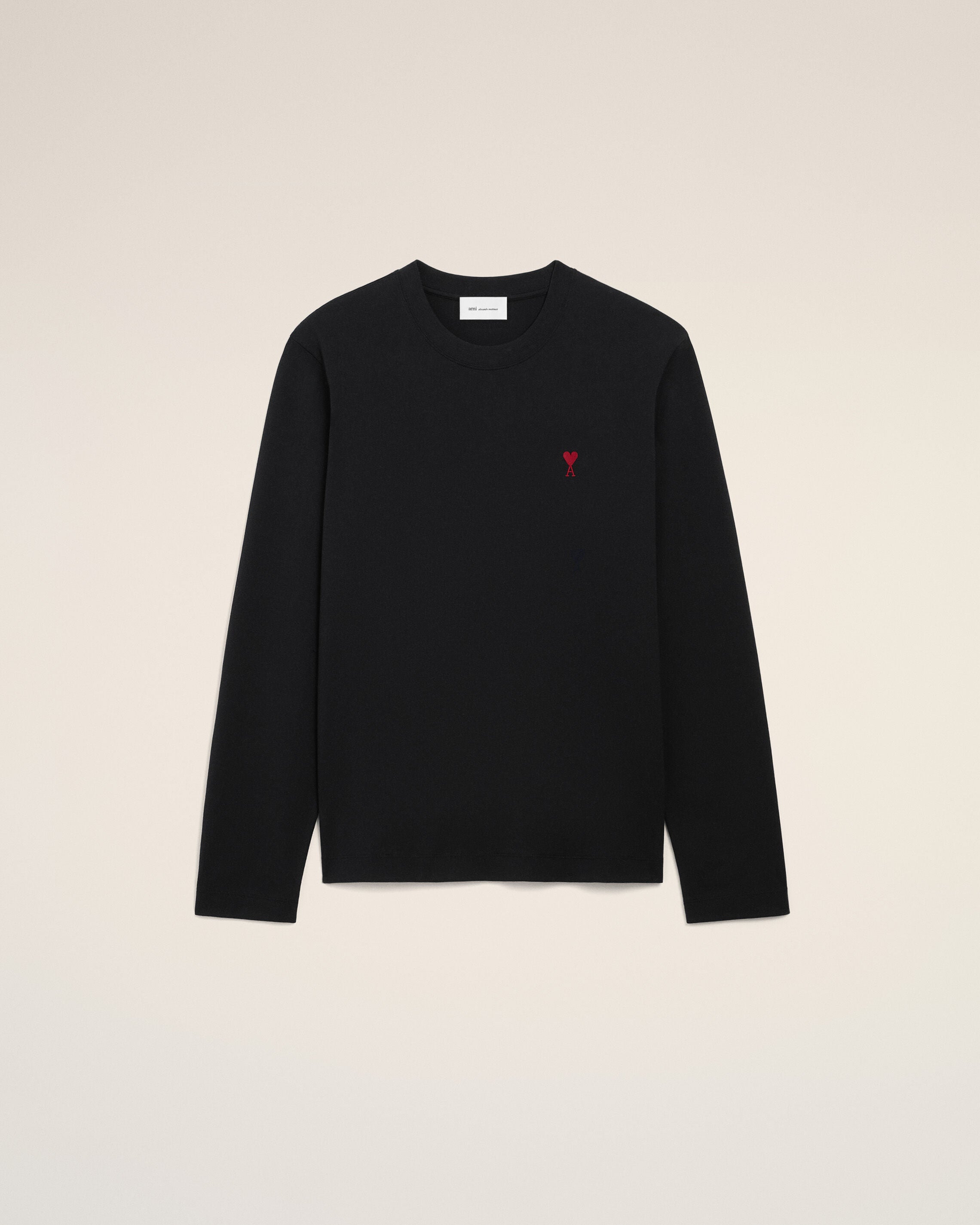 Black Cotton Red Ami De Coeur Longlseeves Tshirt