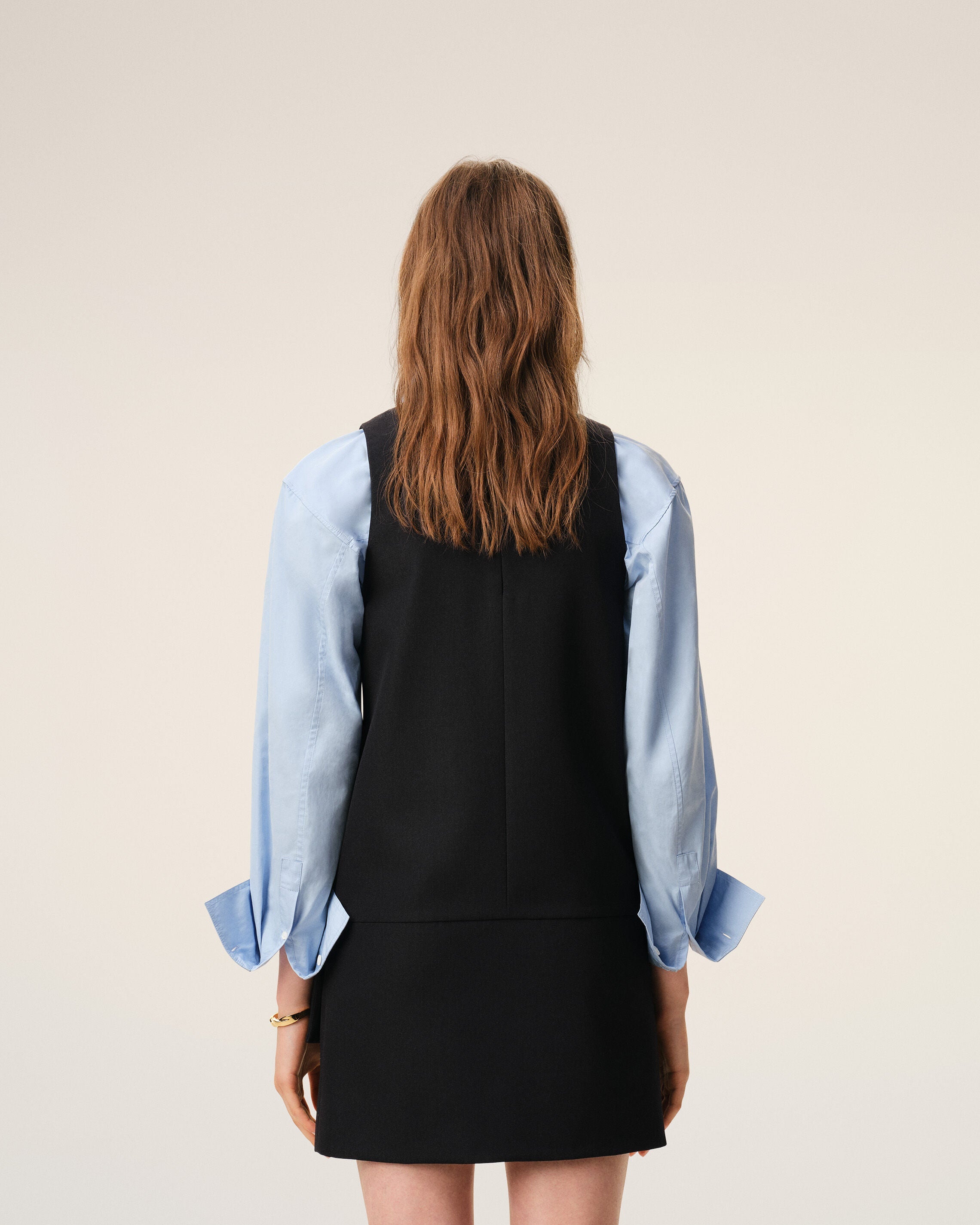 Black New Wool Belted Mini Dress