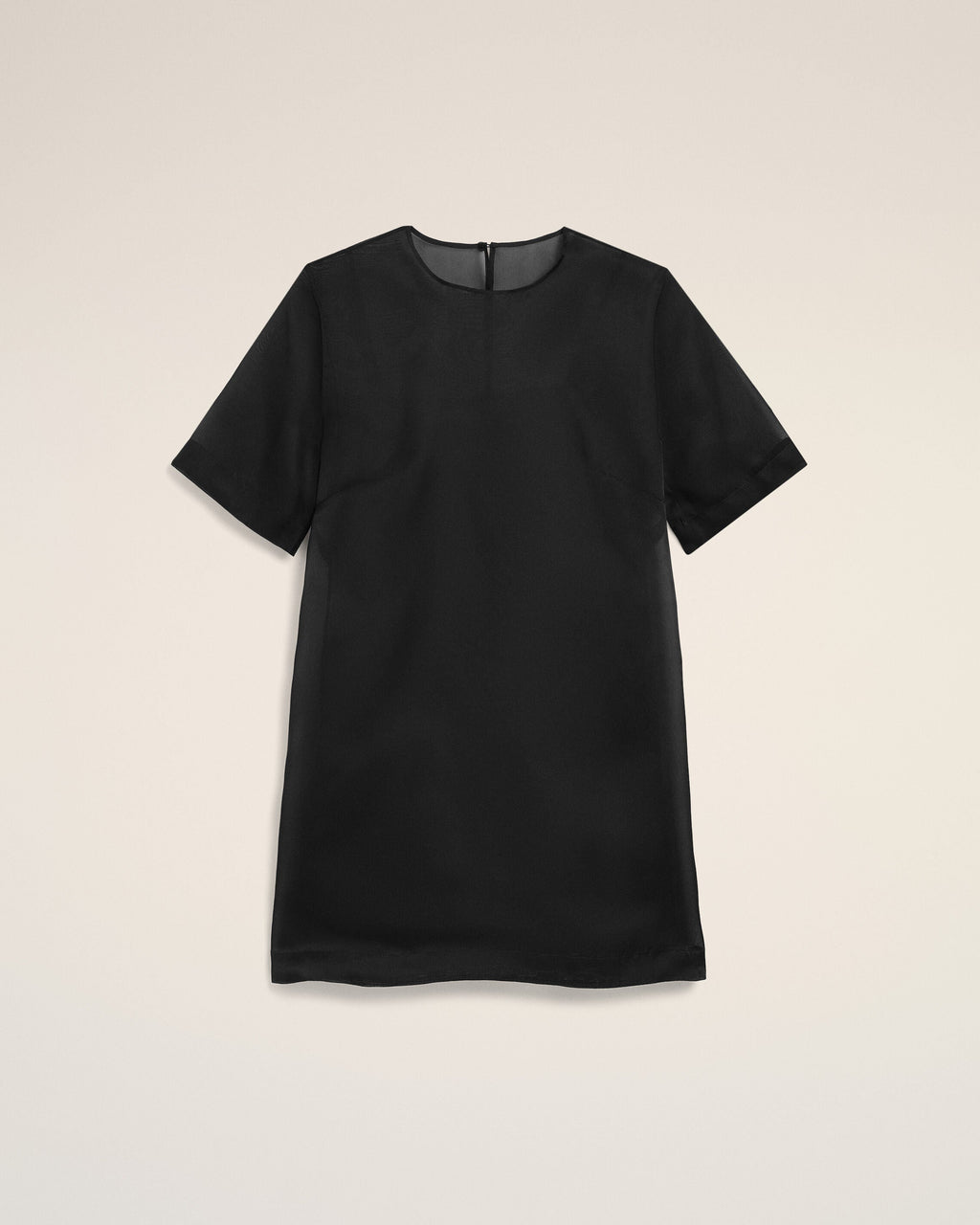 Black Silk Mini Trapeze Dress