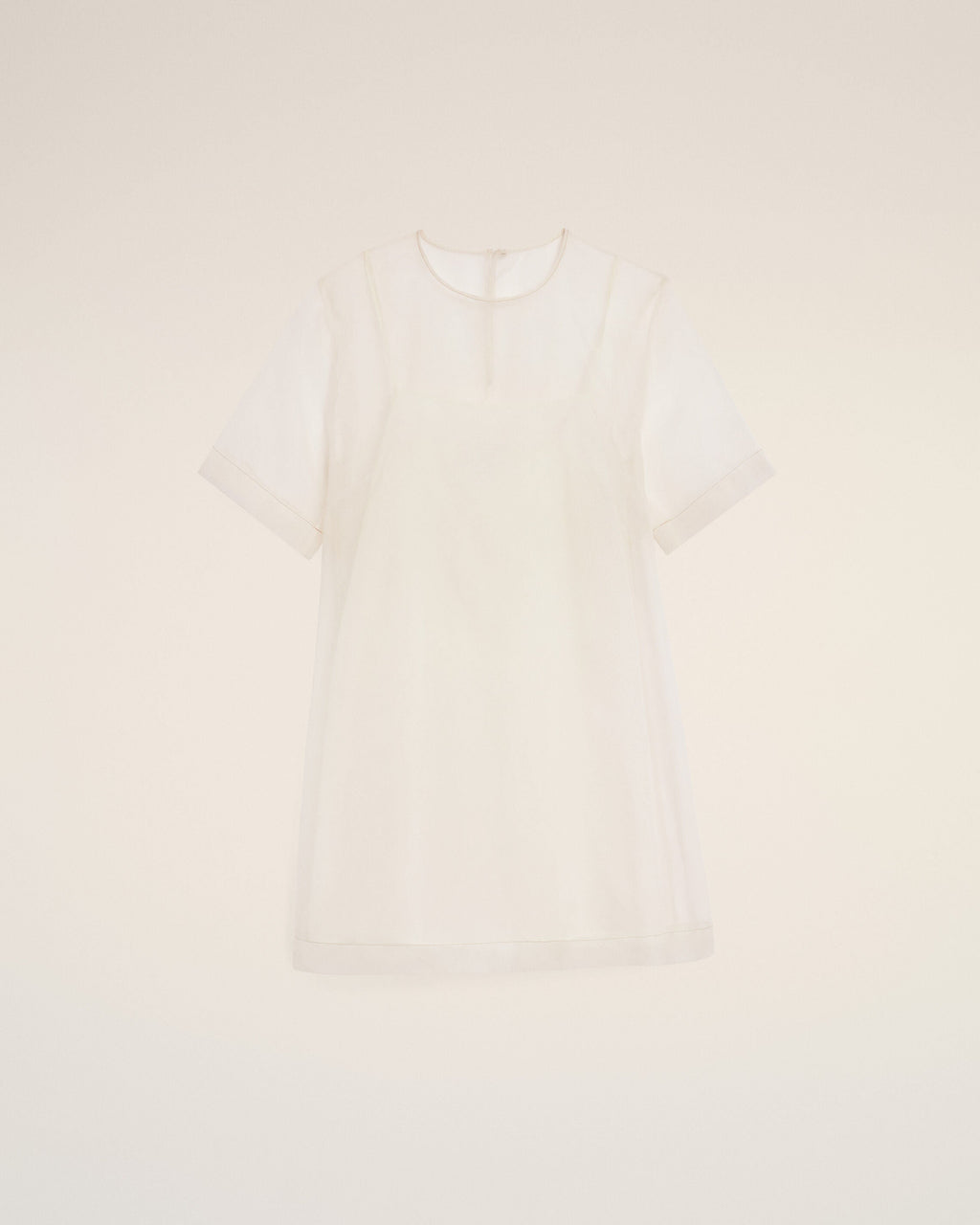 White Silk Mini Trapeze Dress