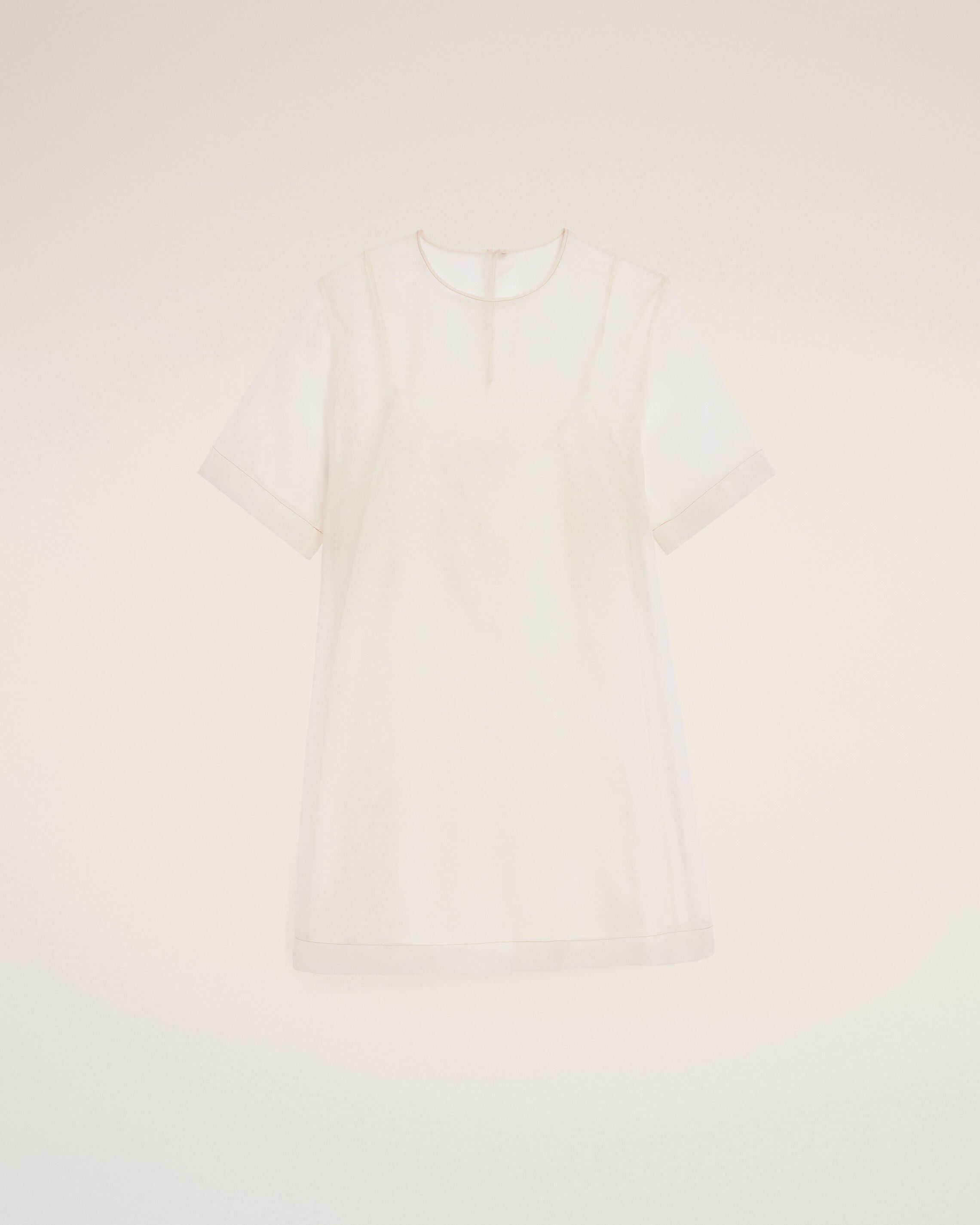 White Silk Mini Trapeze Dress