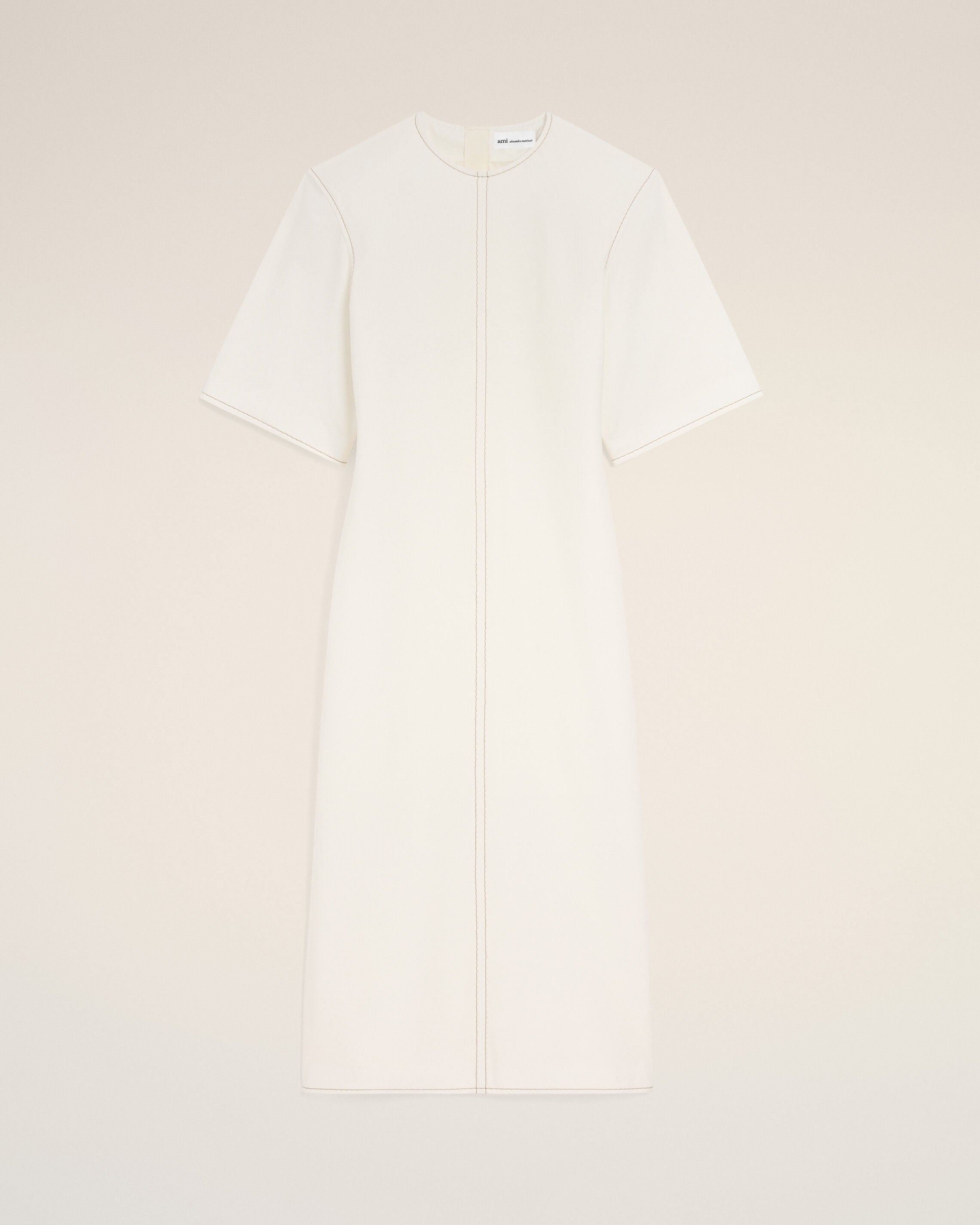 White Cotton Long Fitted Dress