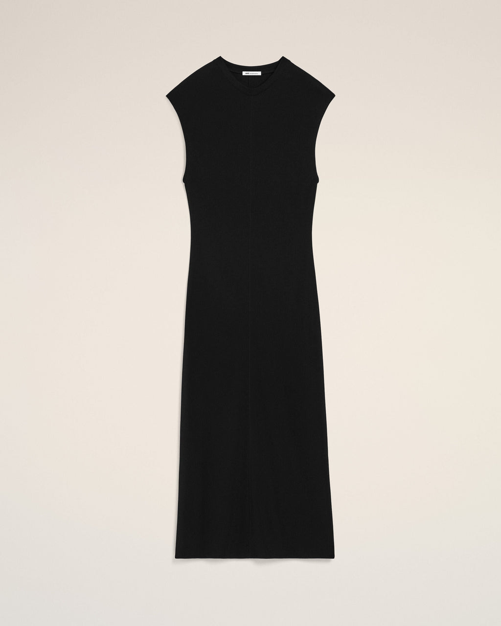 Black Jersey Sleeveless Fitted Long  Dress