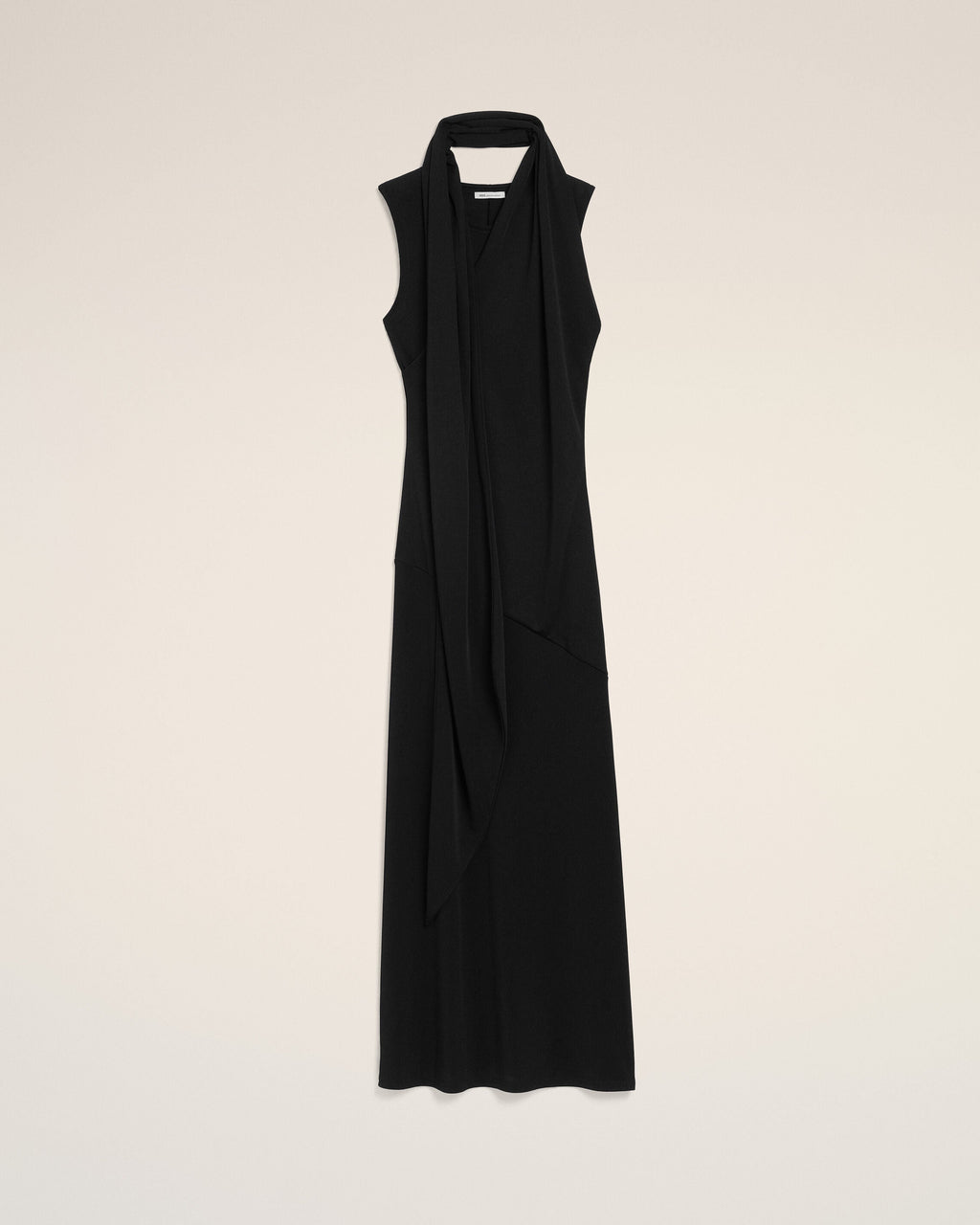 Black Jersey Maxi Lavalliere Dress