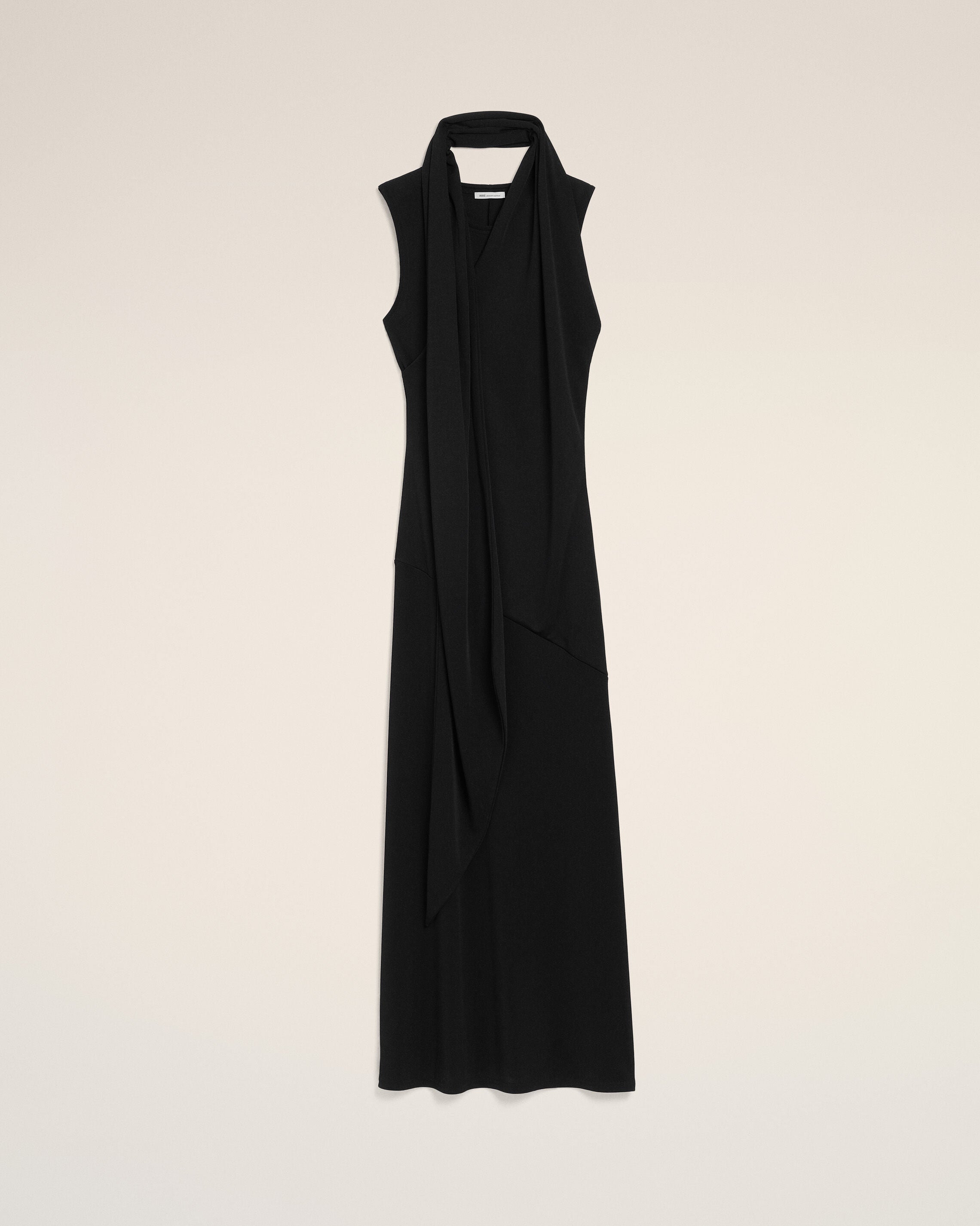 Black Jersey Maxi Lavalliere Dress