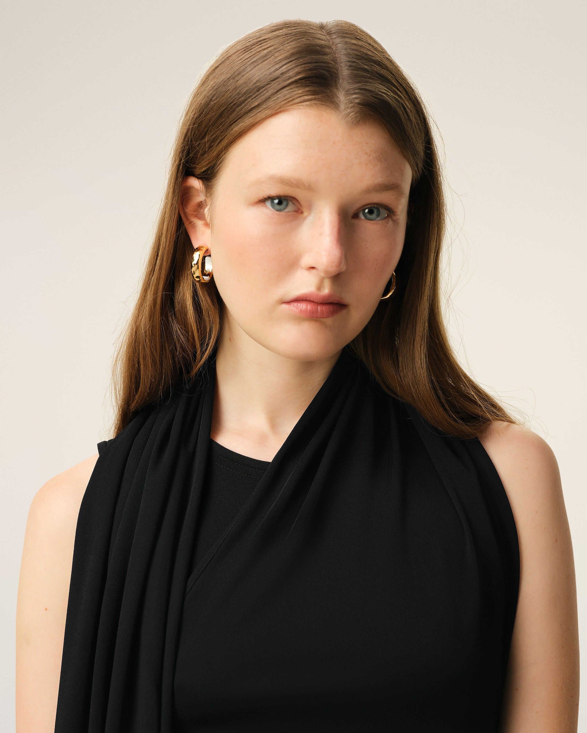 Black Jersey Maxi Lavalliere Dress