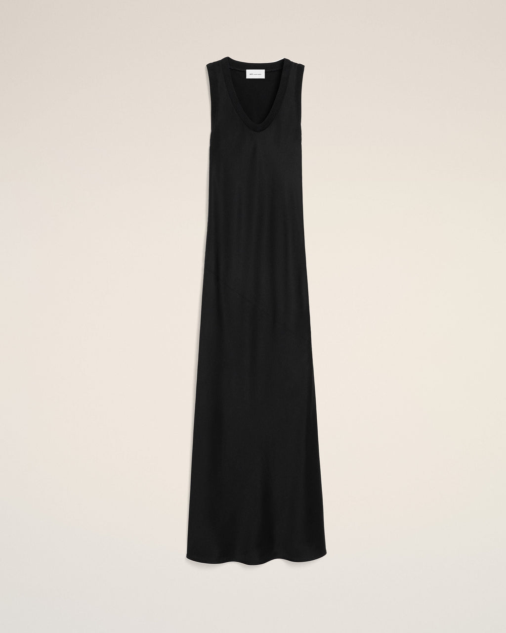 Black Satin Maxi Tank Dress