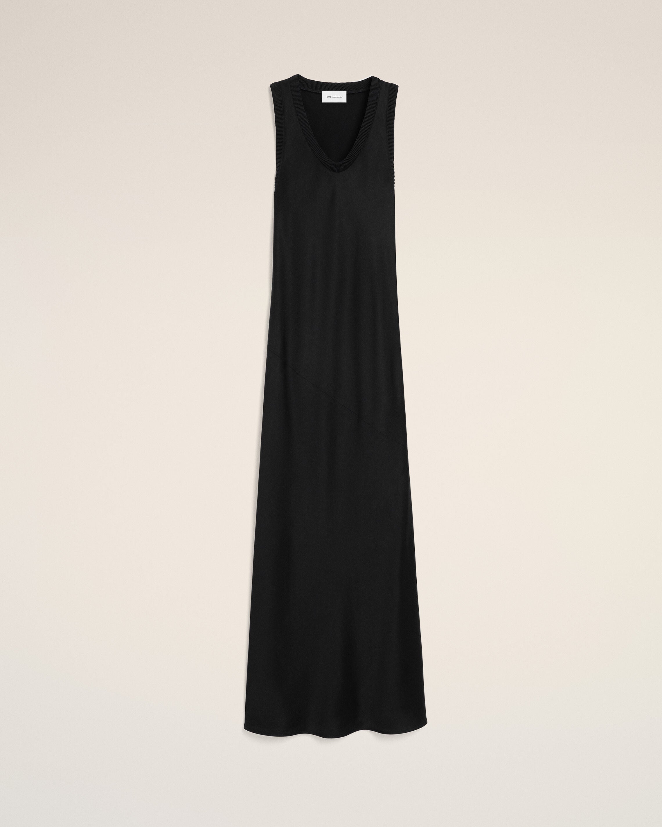 Black Satin Maxi Tank Dress