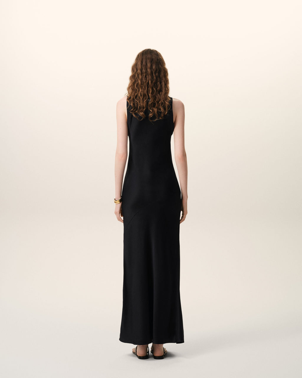 Black Satin Maxi Tank Dress
