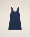 Blue Cotton Short Strapped Dress