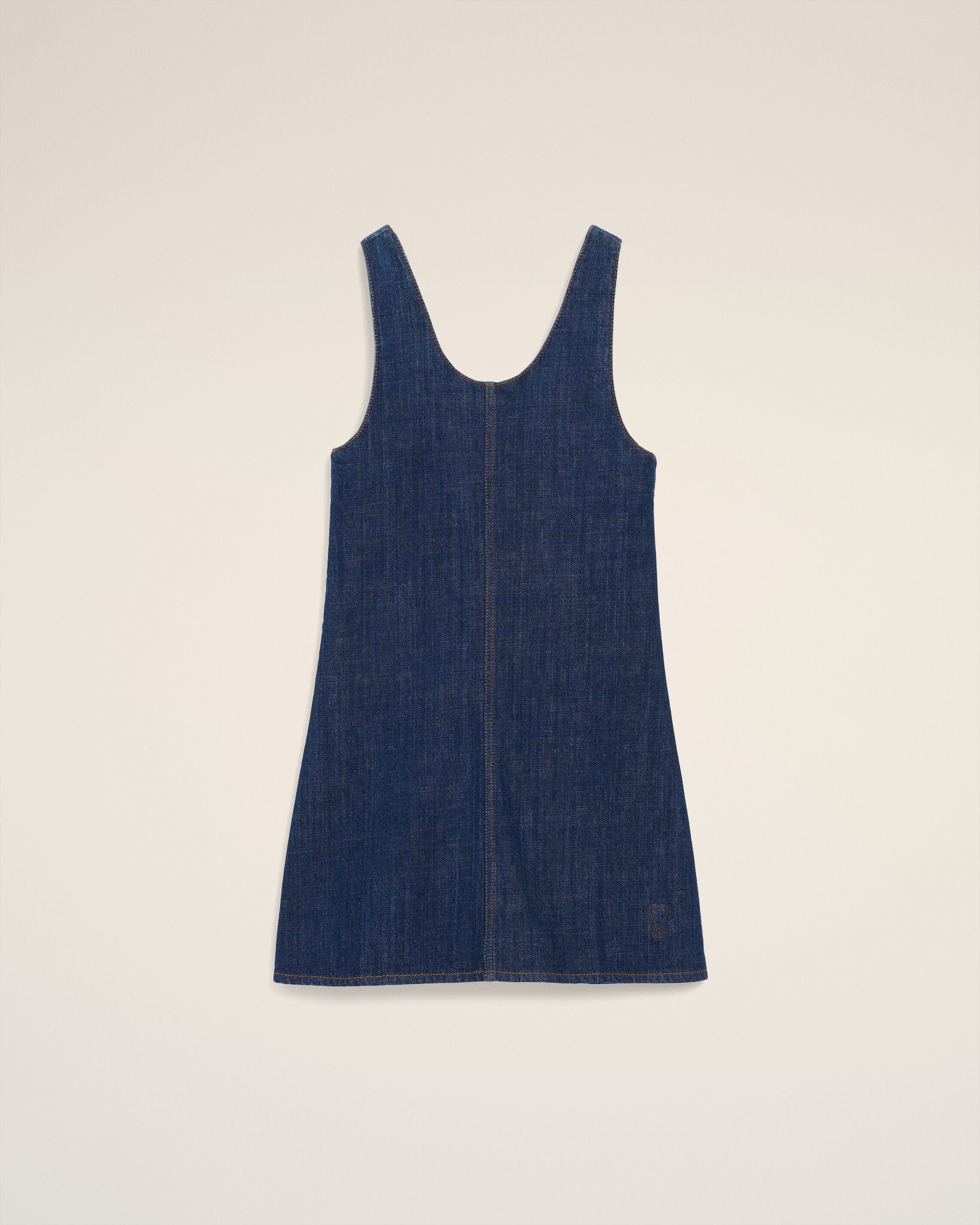 Blue Cotton Short Strapped Dress