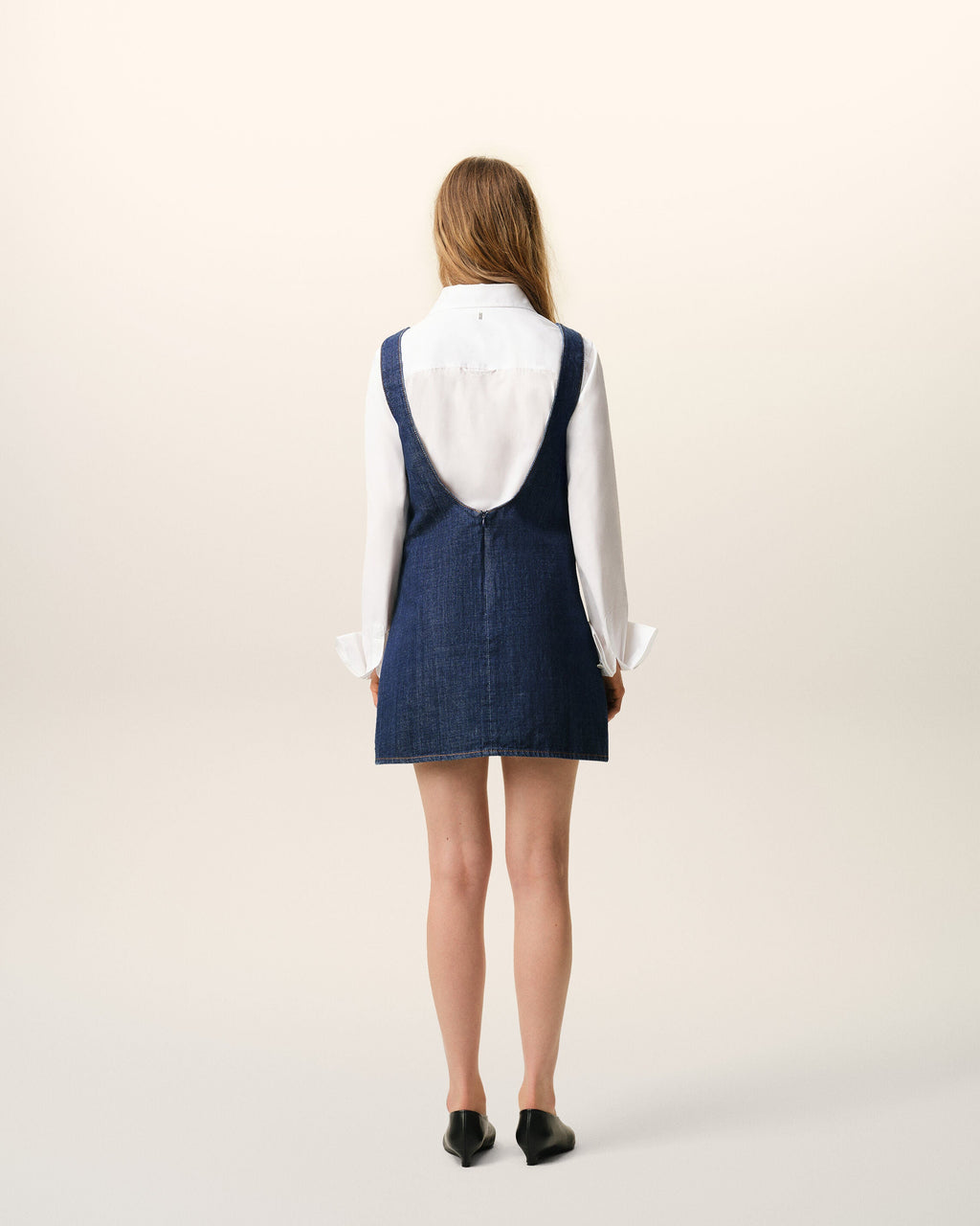 Blue Cotton Short Strapped Dress
