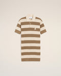 White And Brown Cotton Polo Dress Ami De Coeur Patch