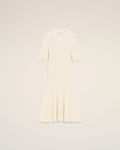 White Knit Mini Godet Dress