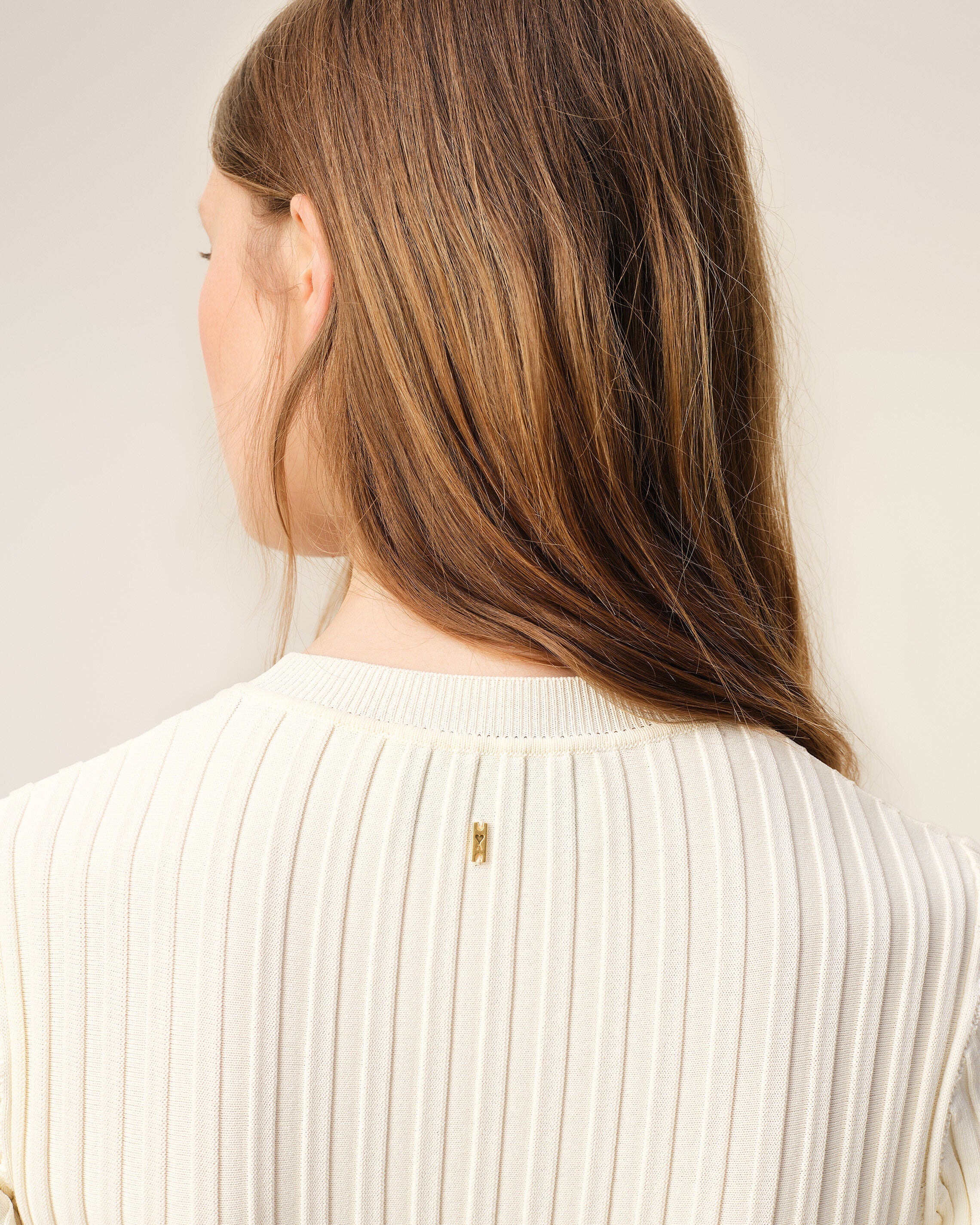 White Knit Mini Godet Dress