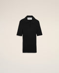 Black Knit Short Sleeves Polo