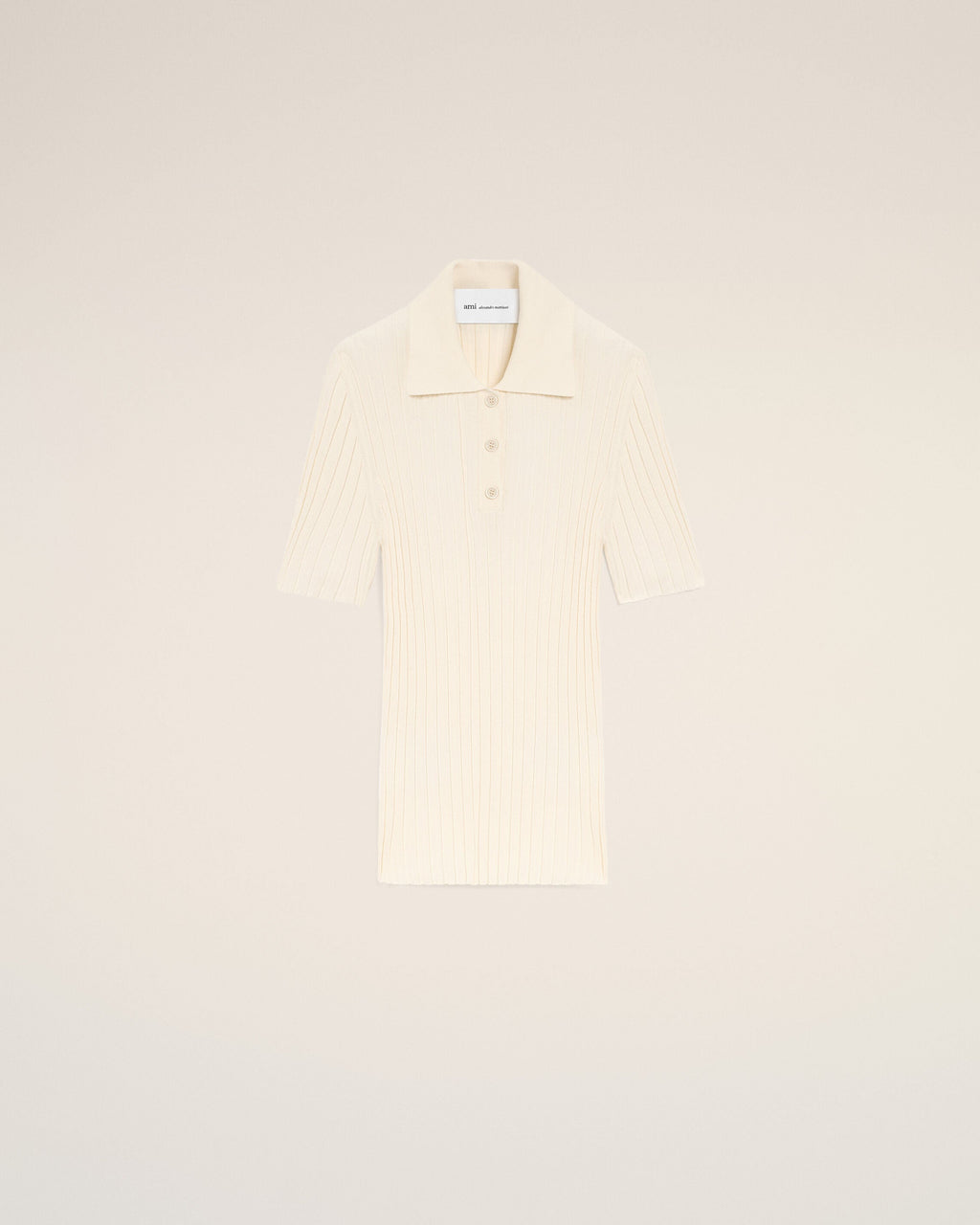 White Knit Short Sleeves Polo