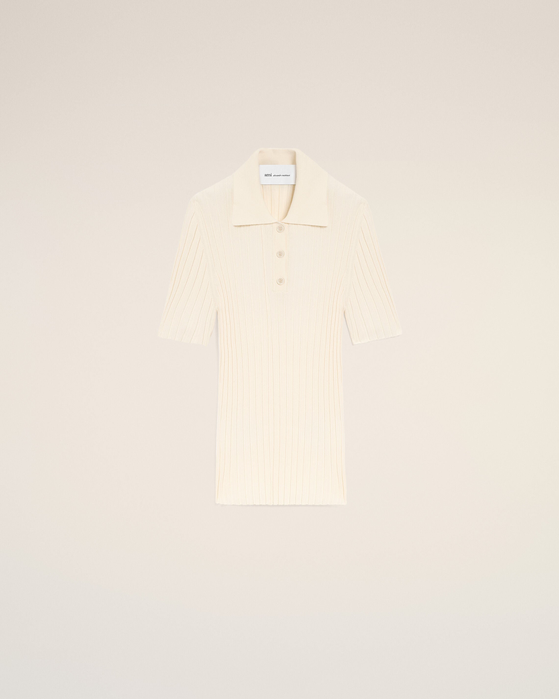 White Knit Short Sleeves Polo