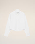 White Cotton Cropped Embossed Ami De Coeur Shirt