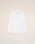 White Cotton Sharp Collar Fitted Shirt