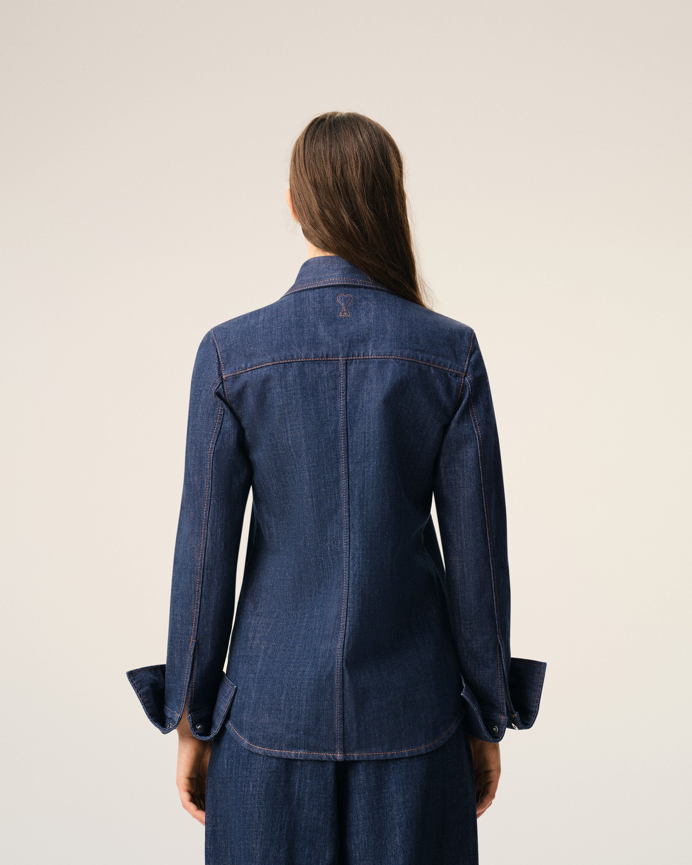 Blue Cotton Sharp Collar Shirt