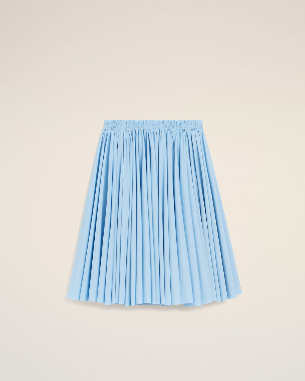 Blue Cotton Midi Corolla Skirt
