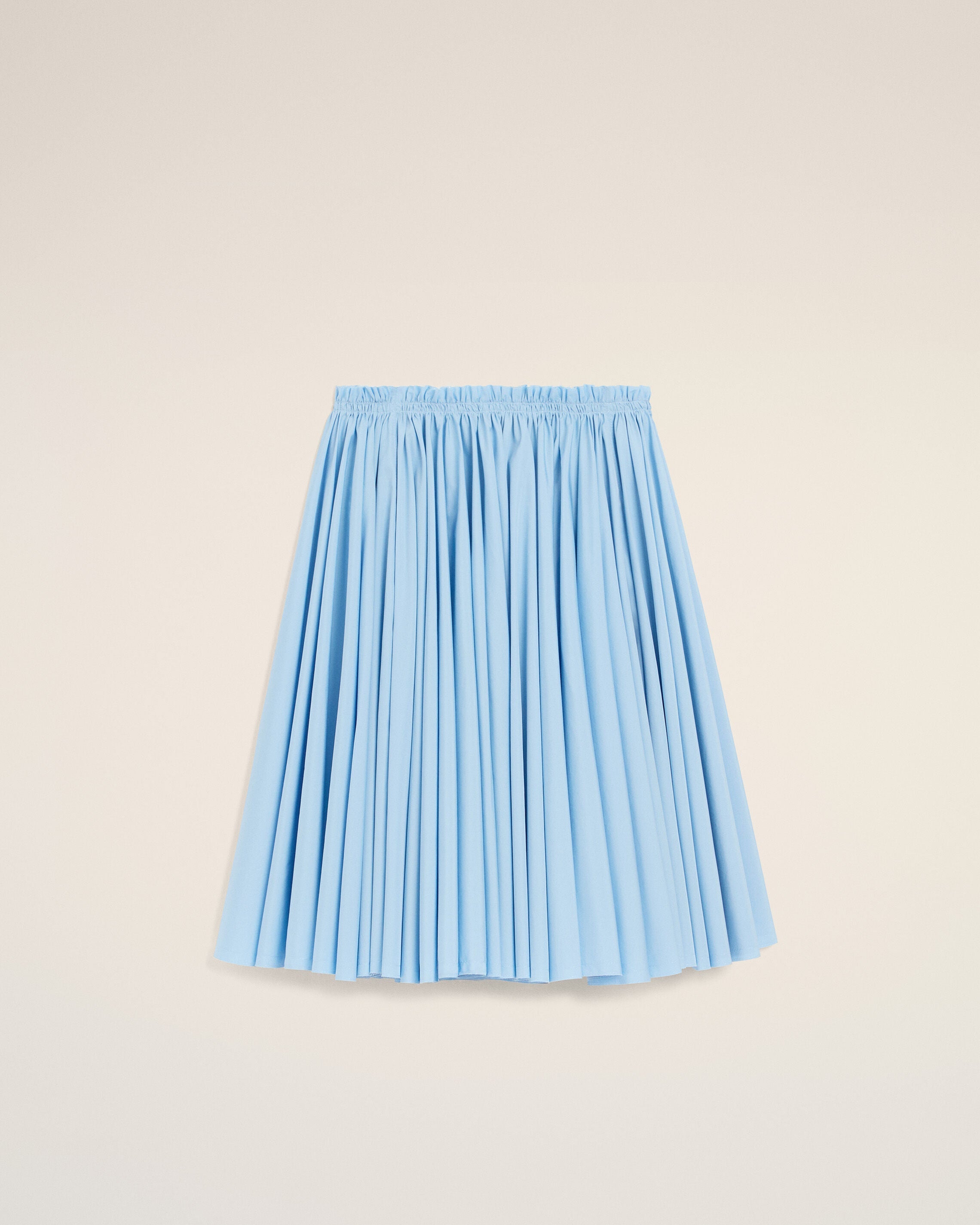 Blue Cotton Midi Corolla Skirt