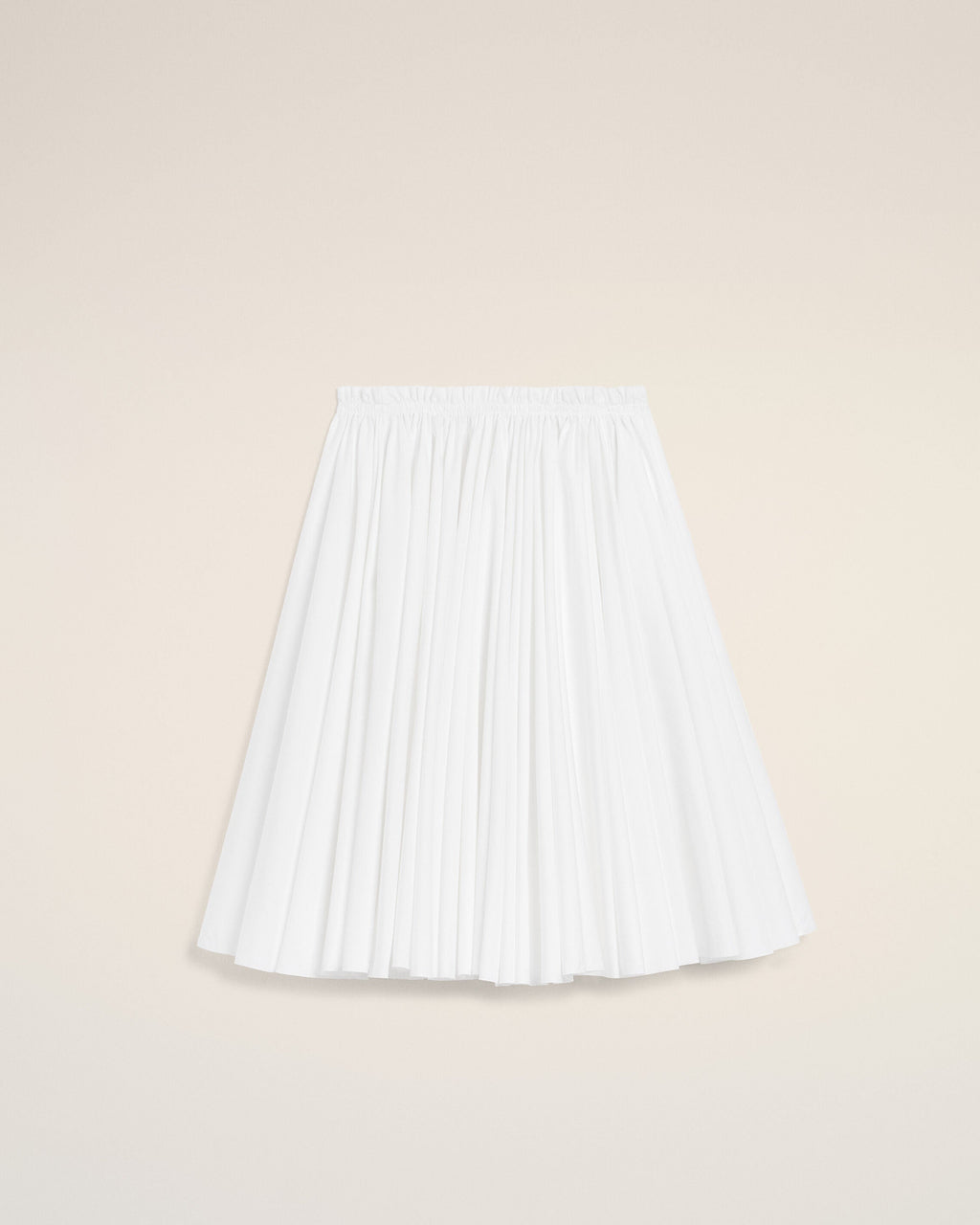 White Cotton Midi Corolla Skirt