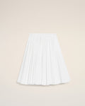 White Cotton Midi Corolla Skirt