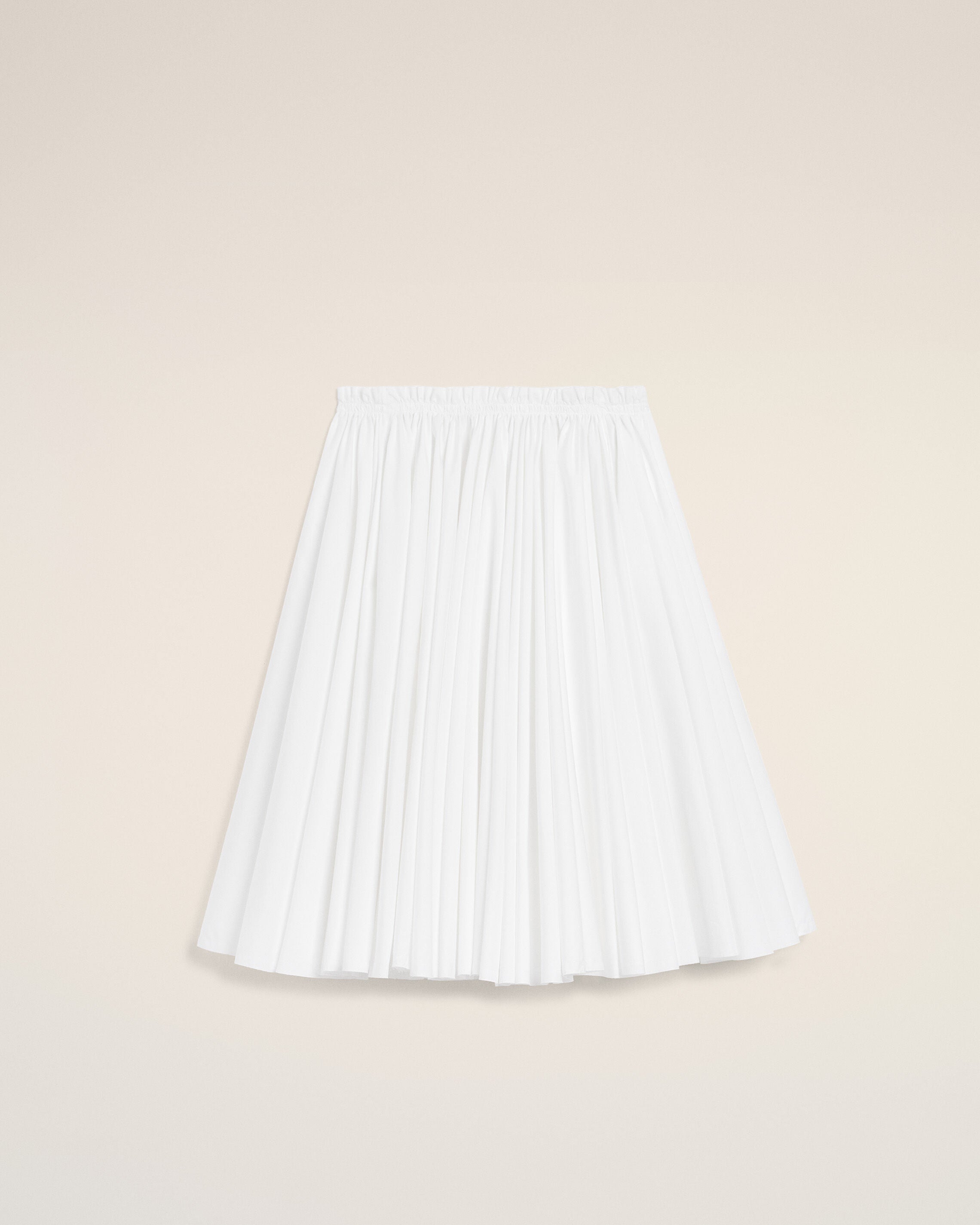 White Cotton Midi Corolla Skirt