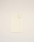 White New Wool Big Buckle Belted Midi Skirt