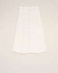 White Cotton Gabardine Long Trapeze Skirt