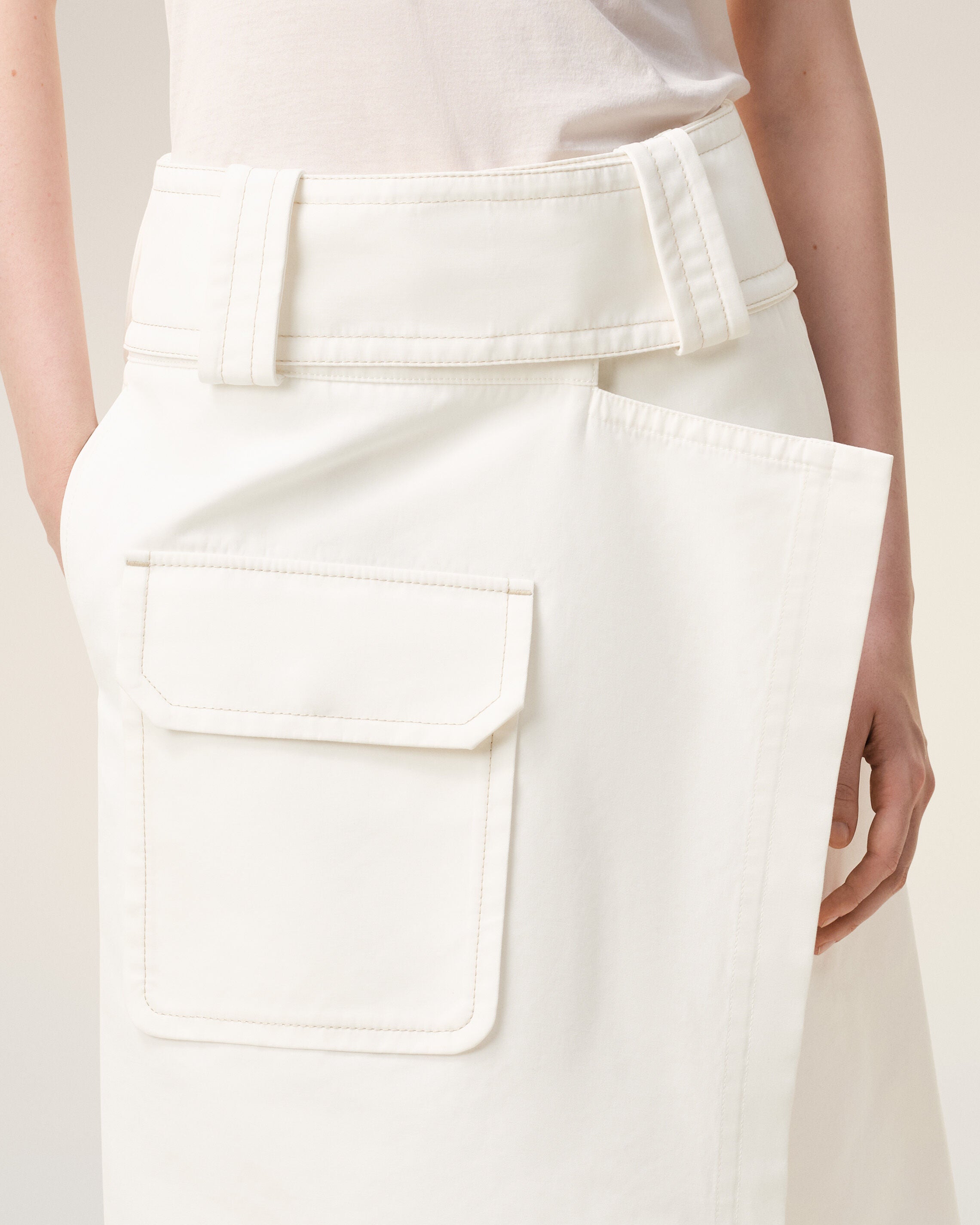 White Cotton Wrap Skirt