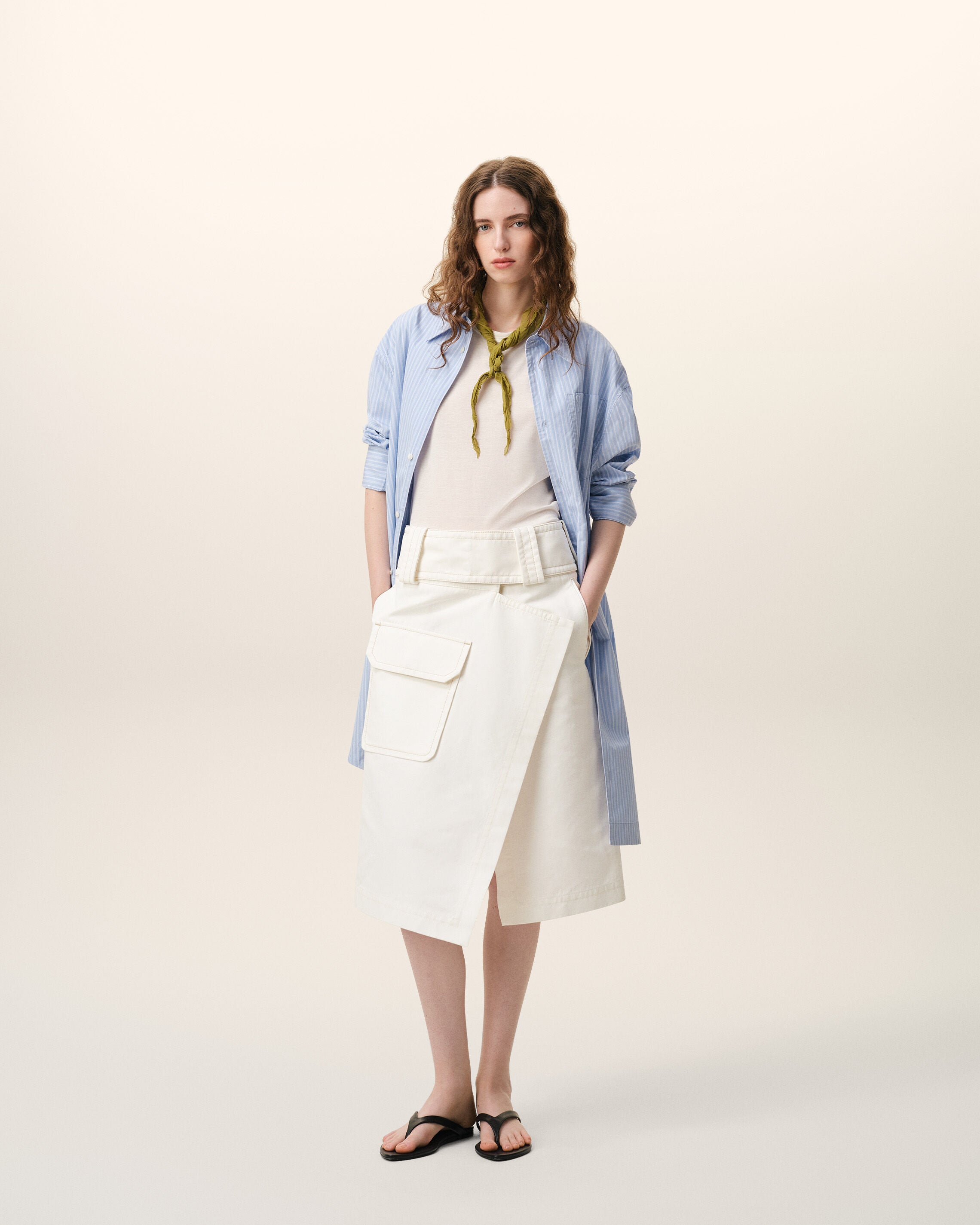 White Cotton Wrap Skirt