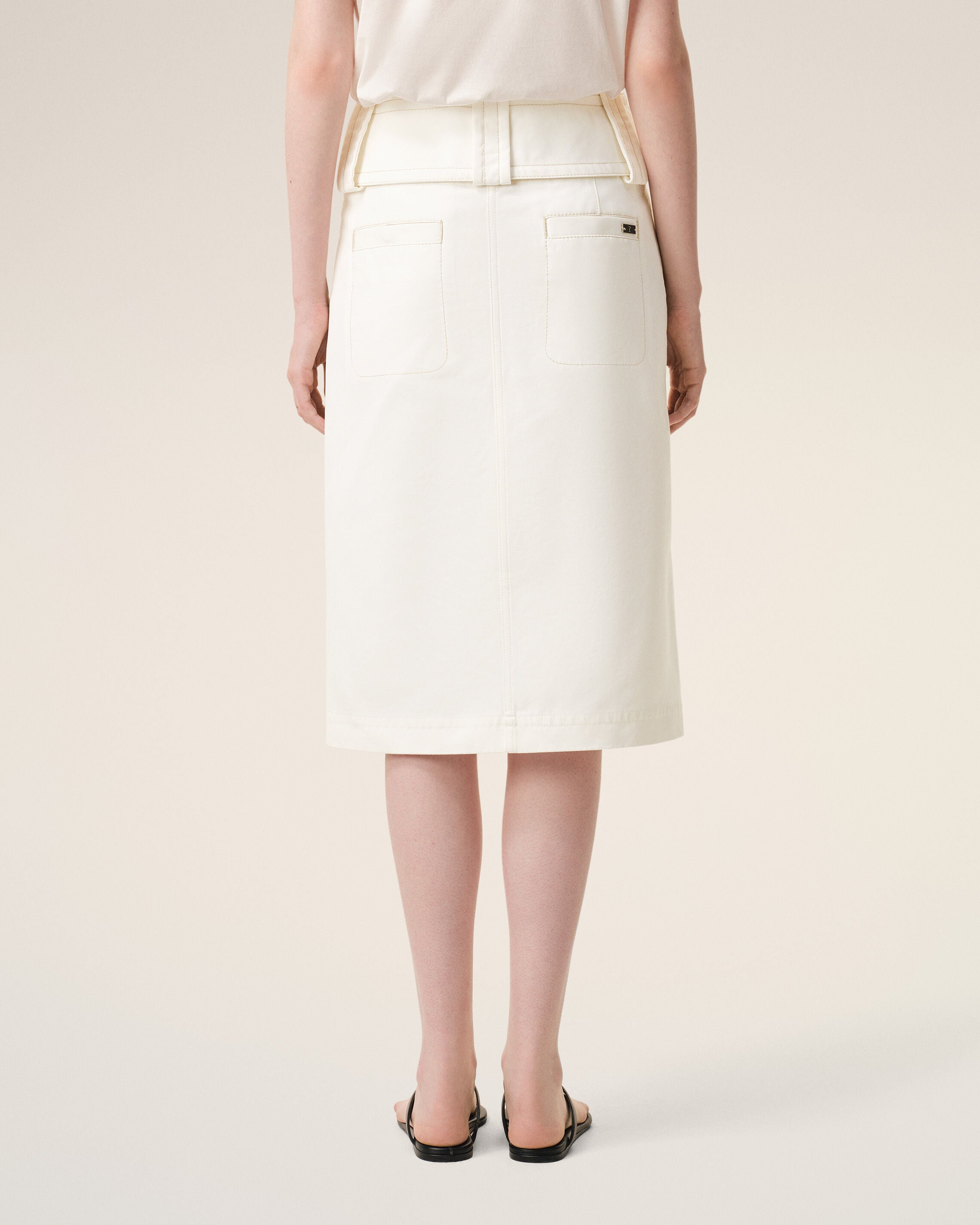 White Cotton Wrap Skirt