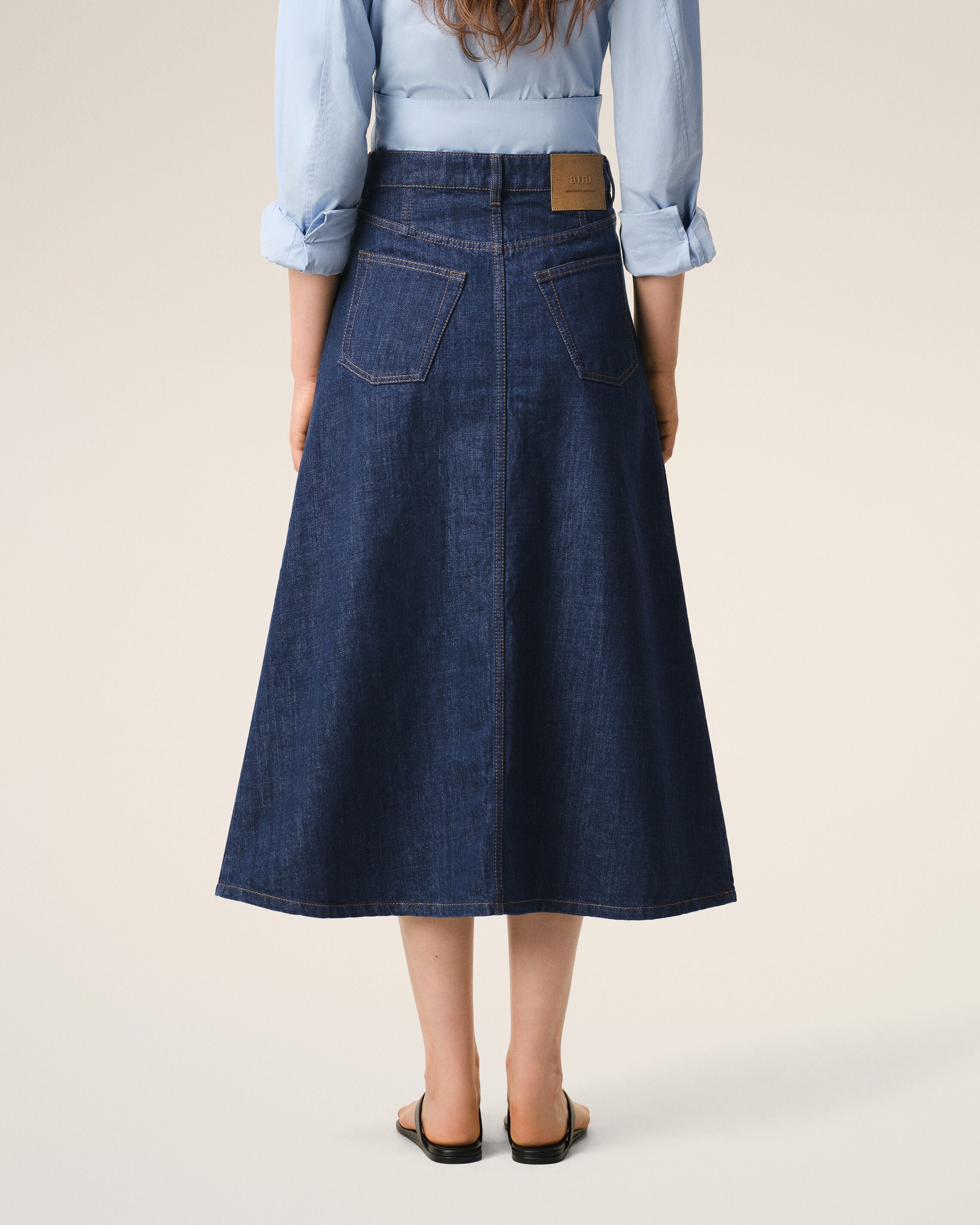 Blue Cotton Long Skirt
