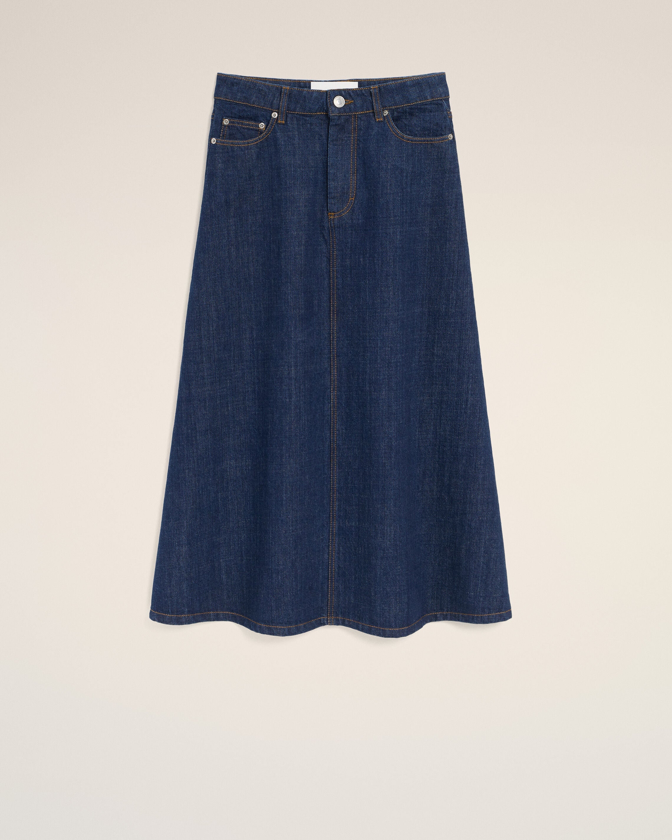 Blue Cotton Long Skirt