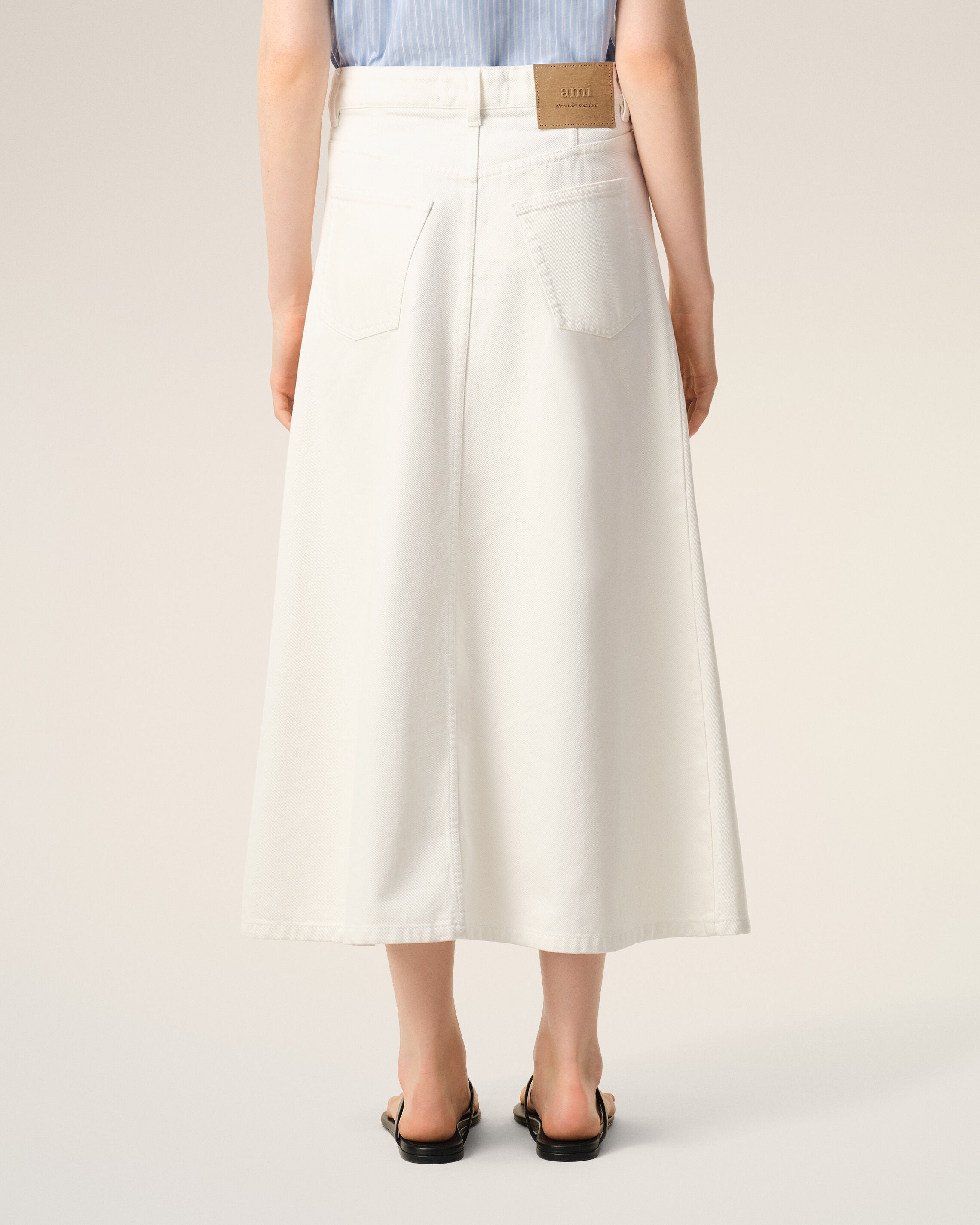 White Denim Long Skirt