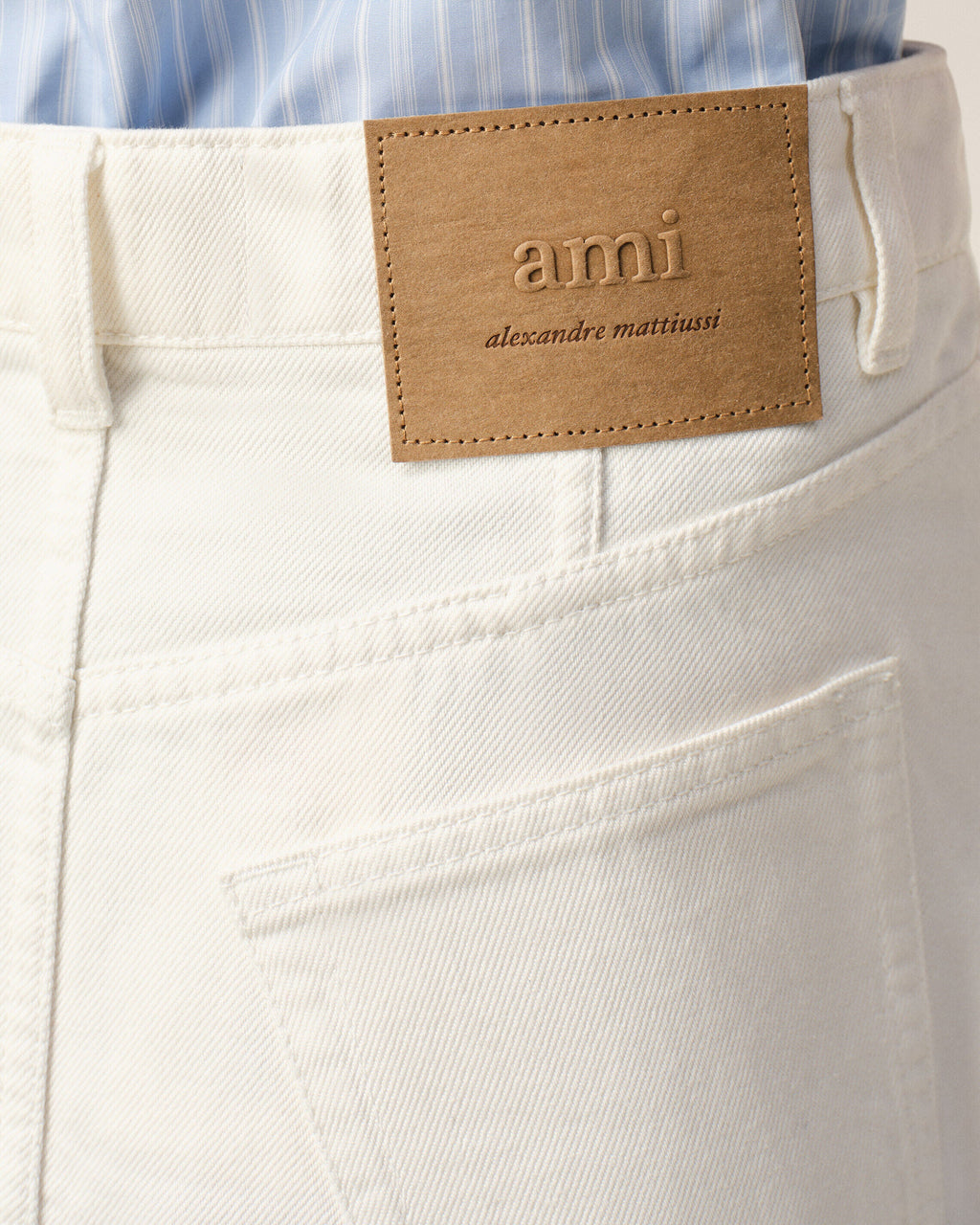 White Denim Long Skirt