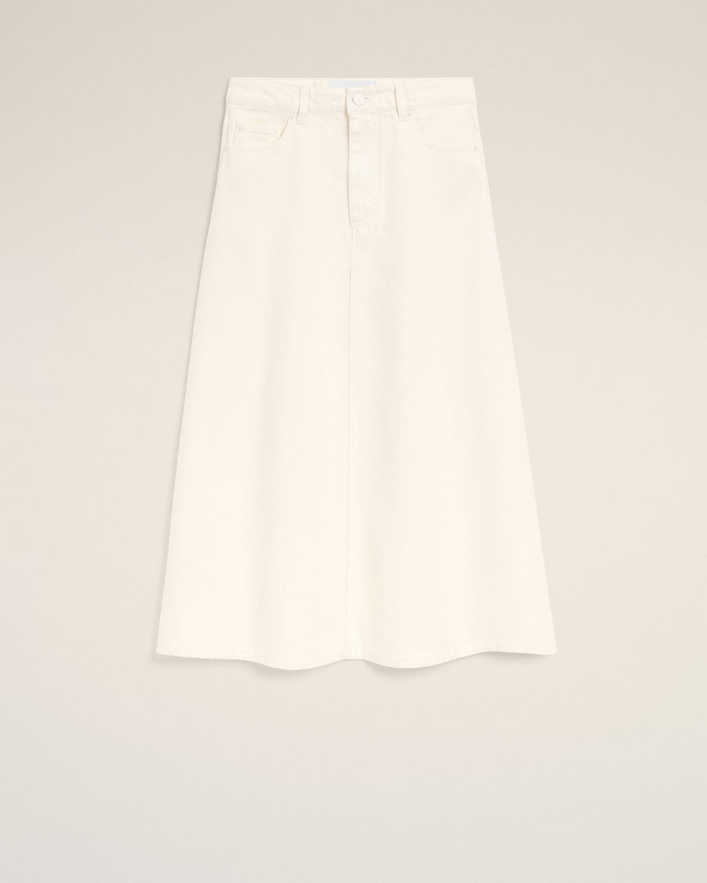 White Denim Long Skirt
