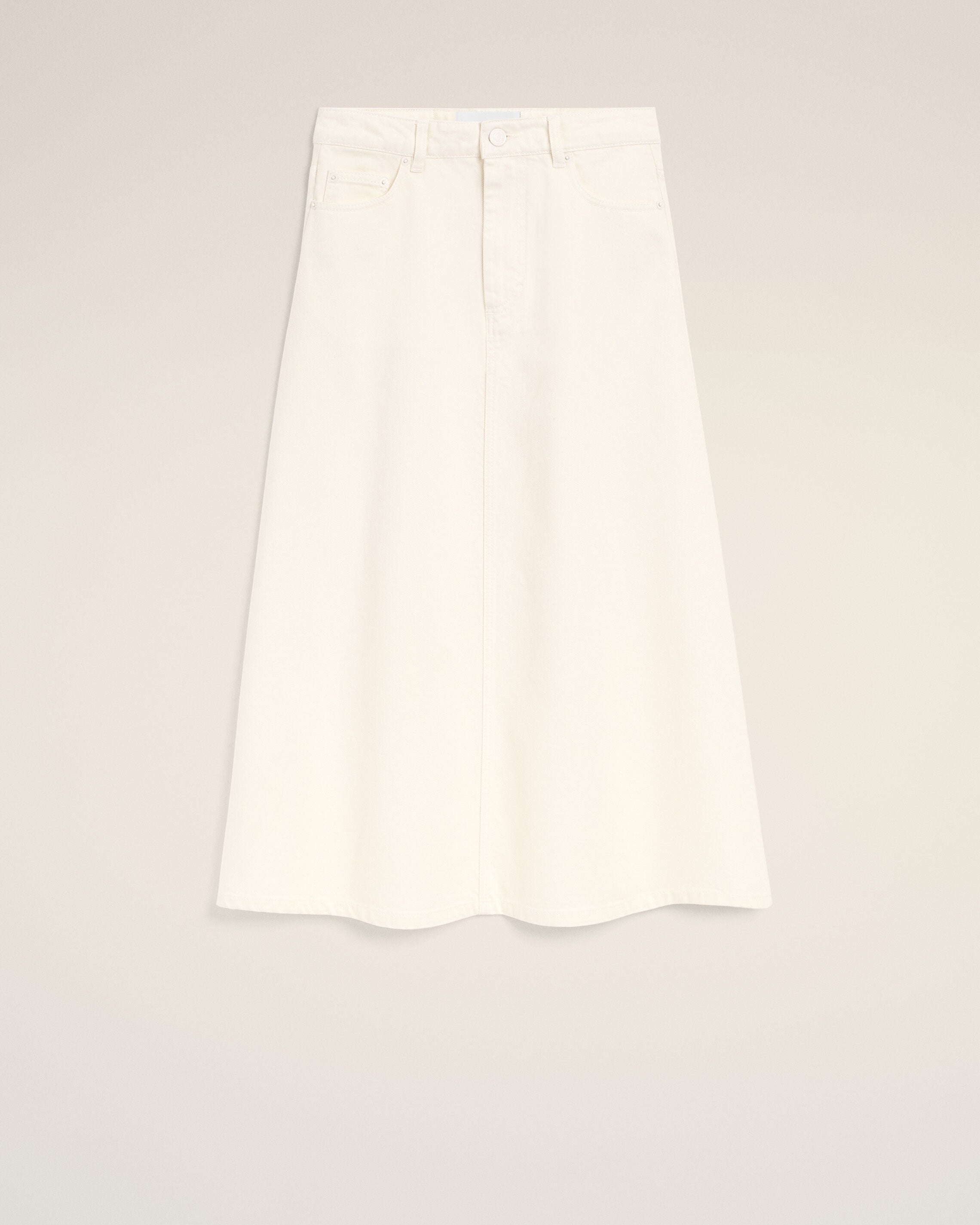 White Denim Long Skirt