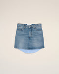Blue Cotton Mini Skirt