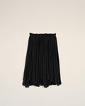 Black Blended Silk Midi Corolla Skirt