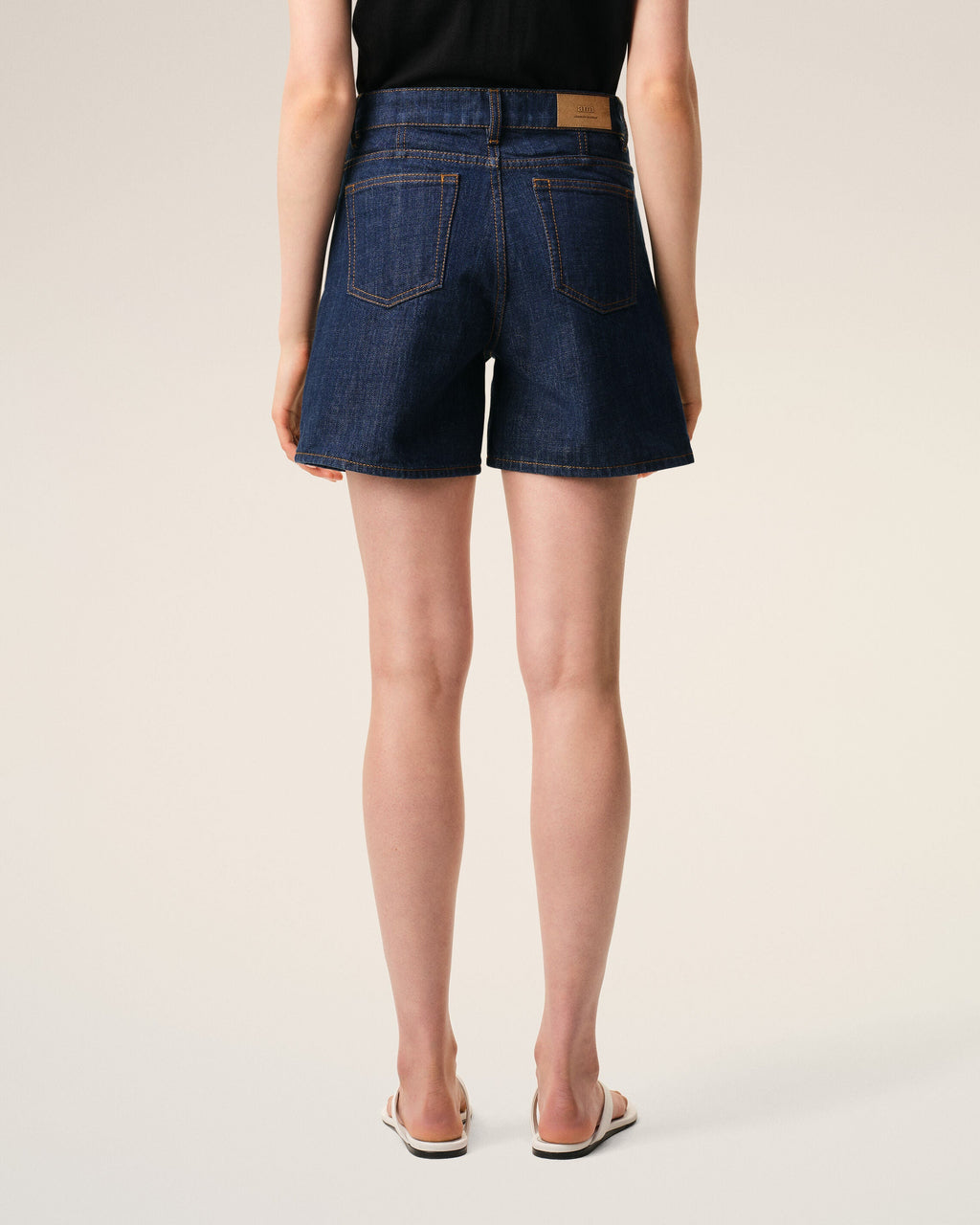Blue Cotton Ami Paris Heritage Label Shorts