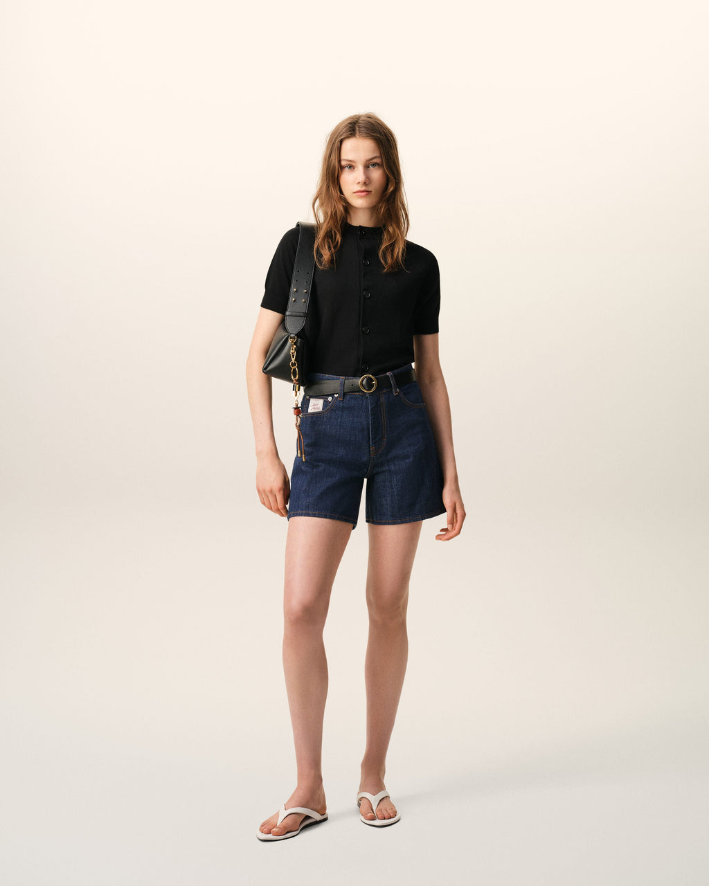Blue Cotton Ami Paris Heritage Label Shorts