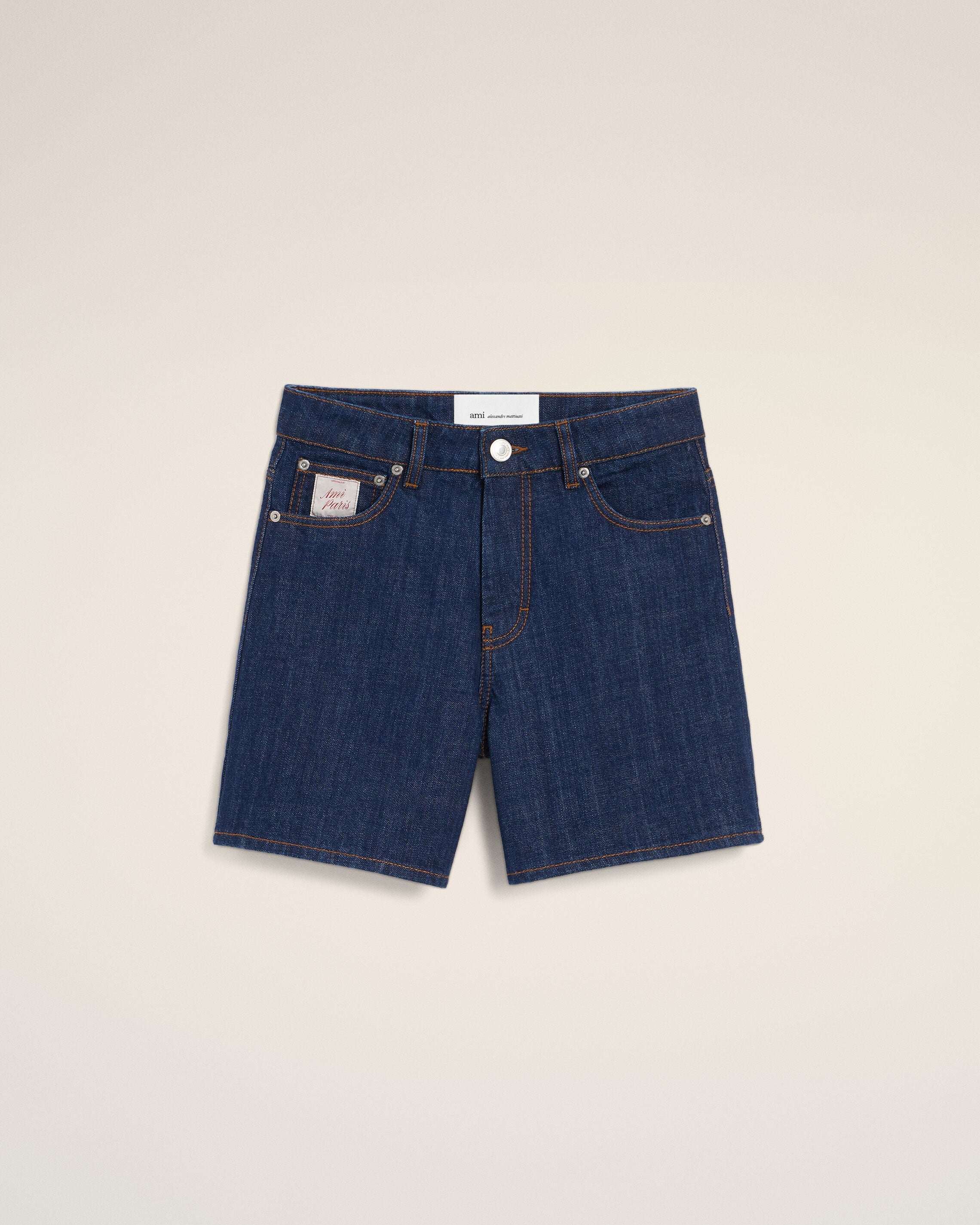 Blue Cotton Ami Paris Heritage Label Shorts
