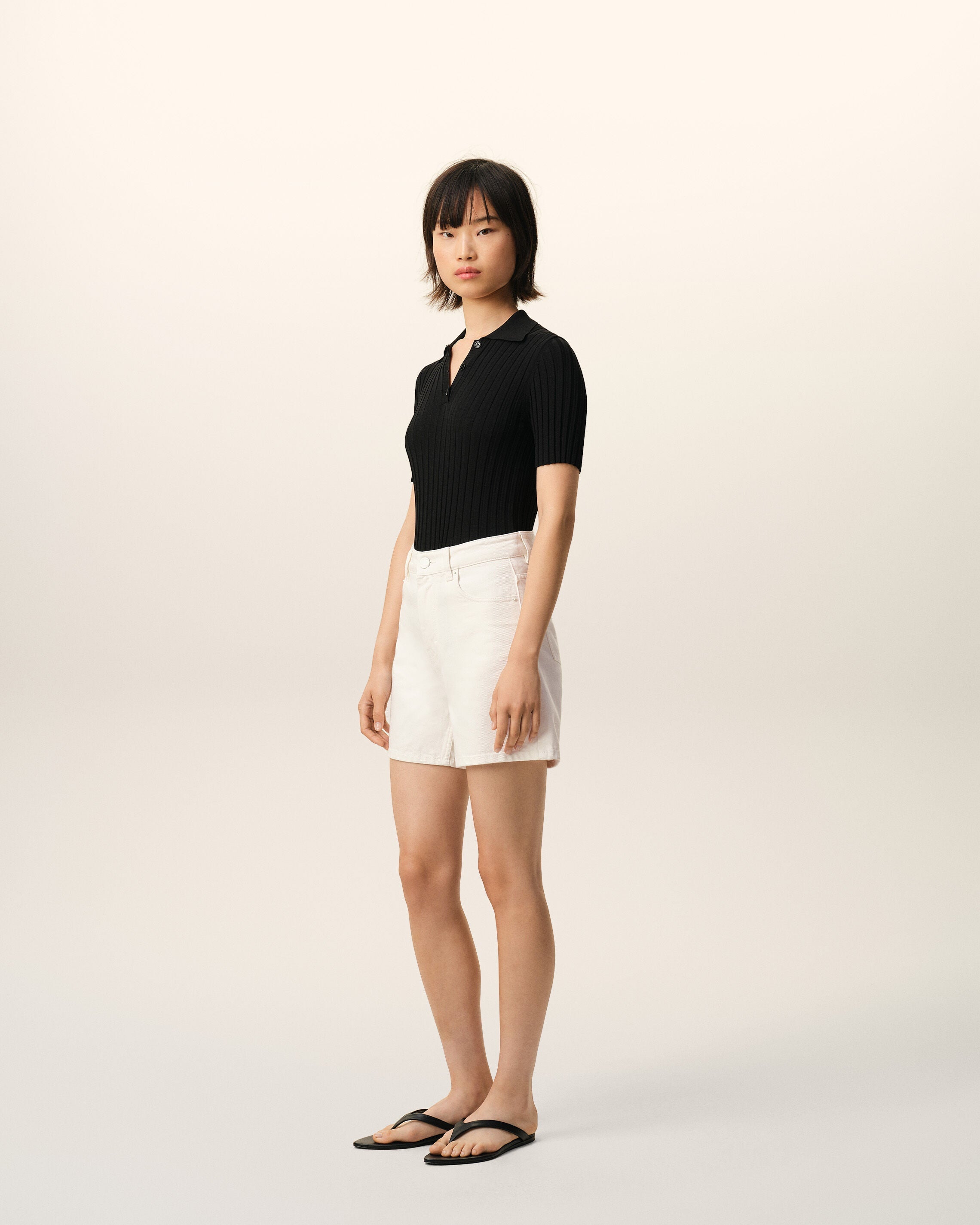 White Cotton Shorts With Ami Paris Heritage Label