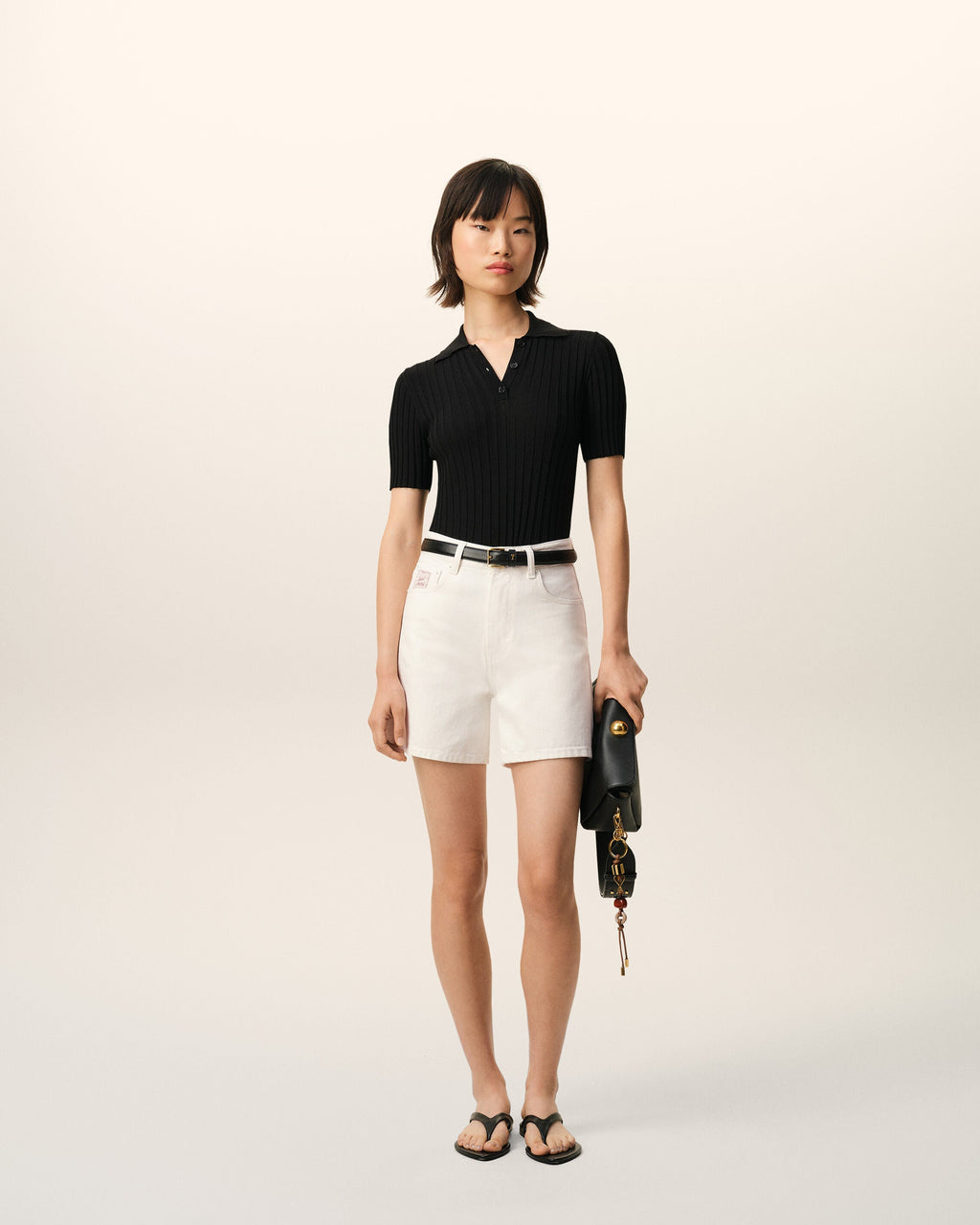 White Cotton Shorts With Ami Paris Heritage Label