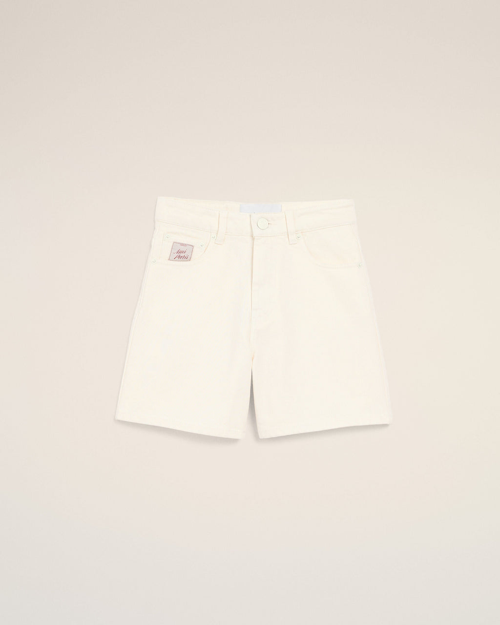 White Cotton Shorts With Ami Paris Heritage Label