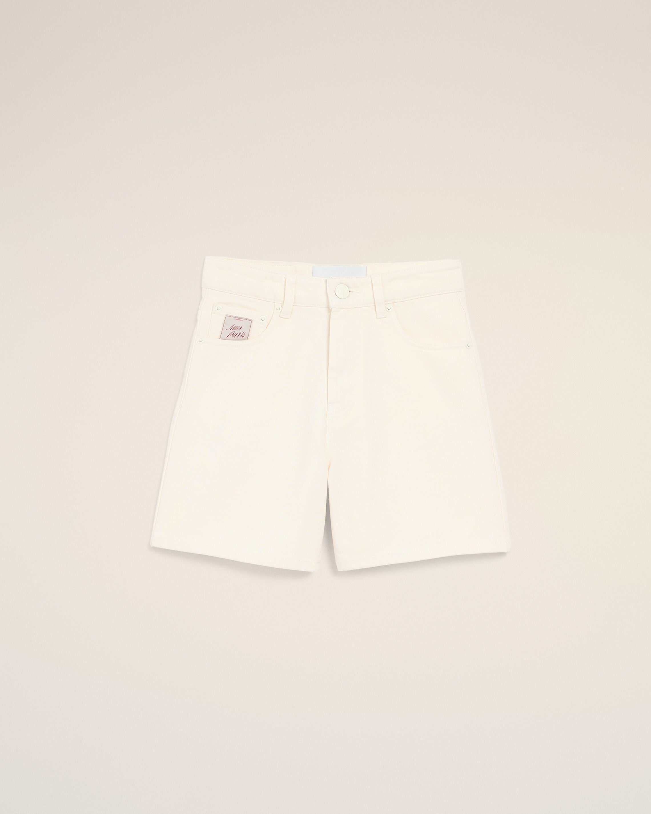 White Cotton Shorts With Ami Paris Heritage Label